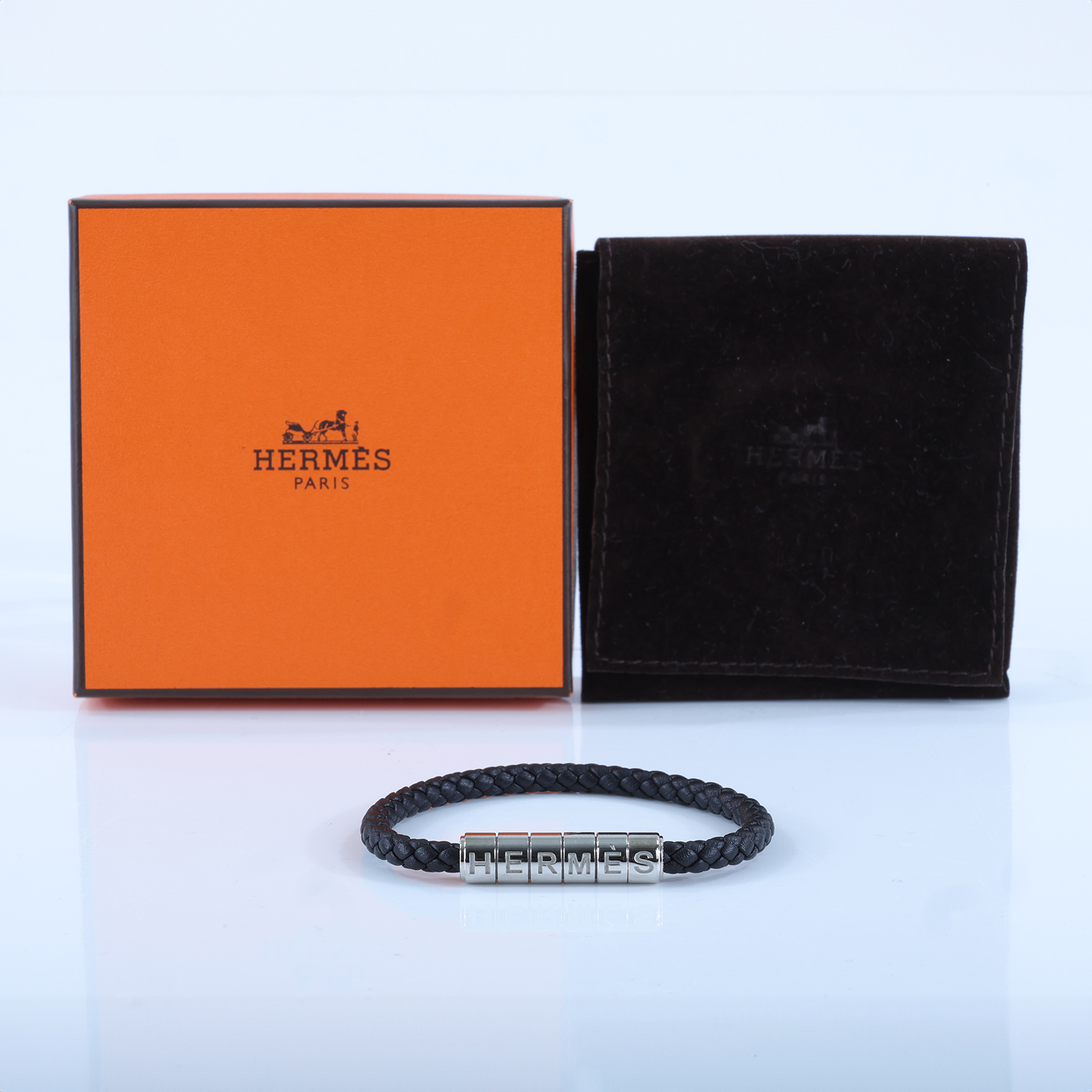 愛馬仕 Hermes Goliath Code 手鍊   黑GOLIATH CODE 編織手環 原廠盒子/防塵袋