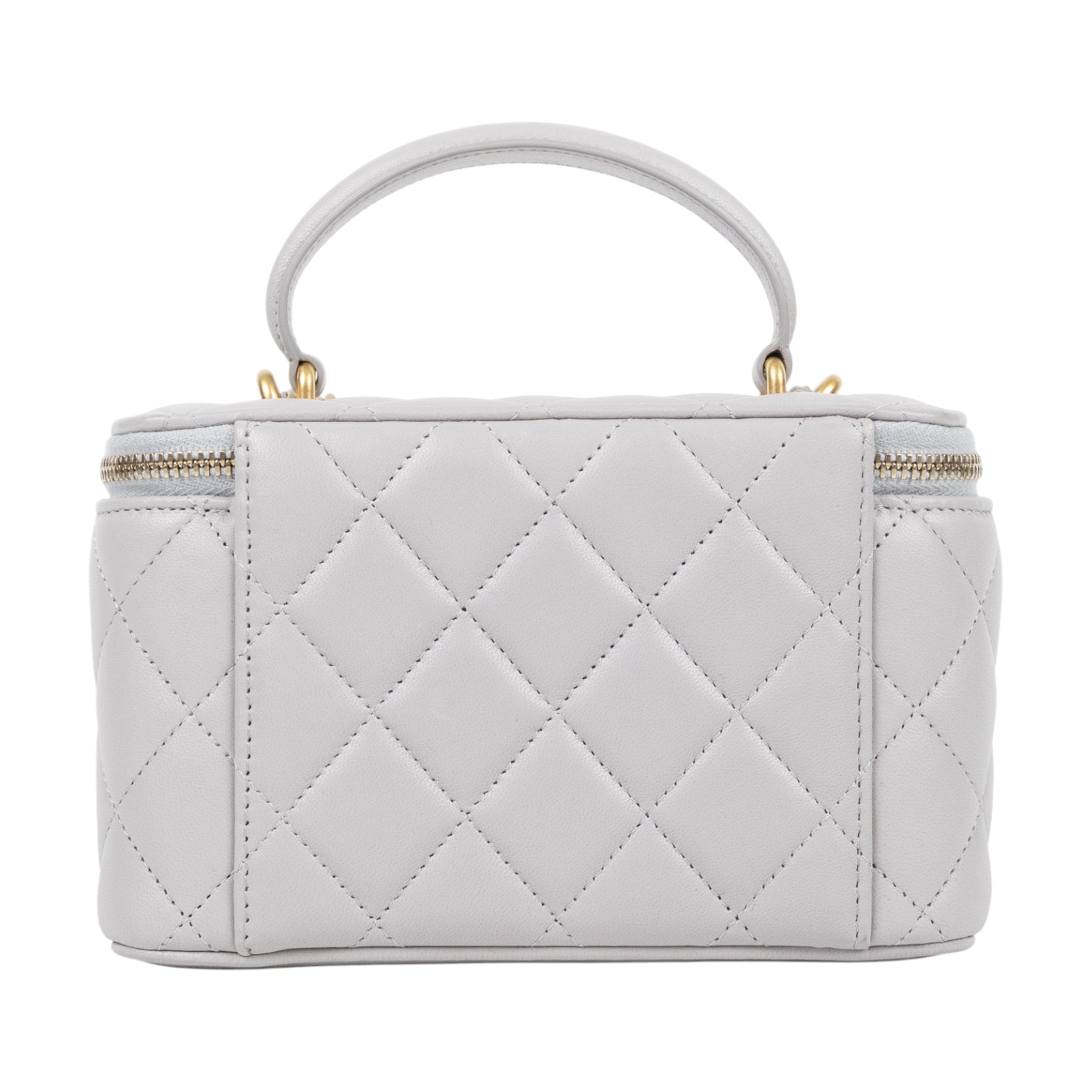 香奈兒 CHANEL Vanity Case 化妝箱 AP2199 31開淺灰羊VANITY CASE化妝包 防塵袋/保證卡