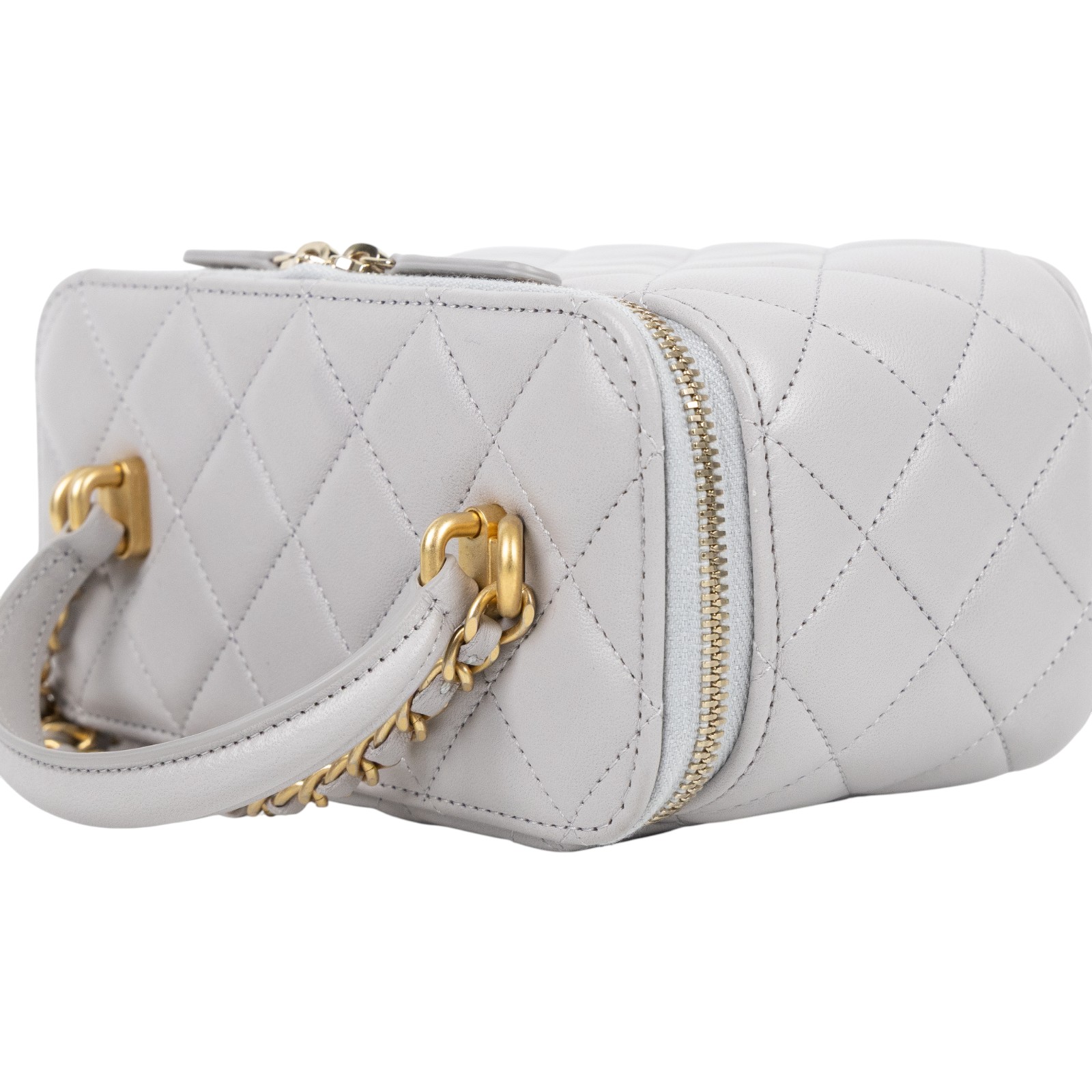 香奈兒 CHANEL Vanity Case 化妝箱 AP2199 31開淺灰羊VANITY CASE化妝包 防塵袋/保證卡