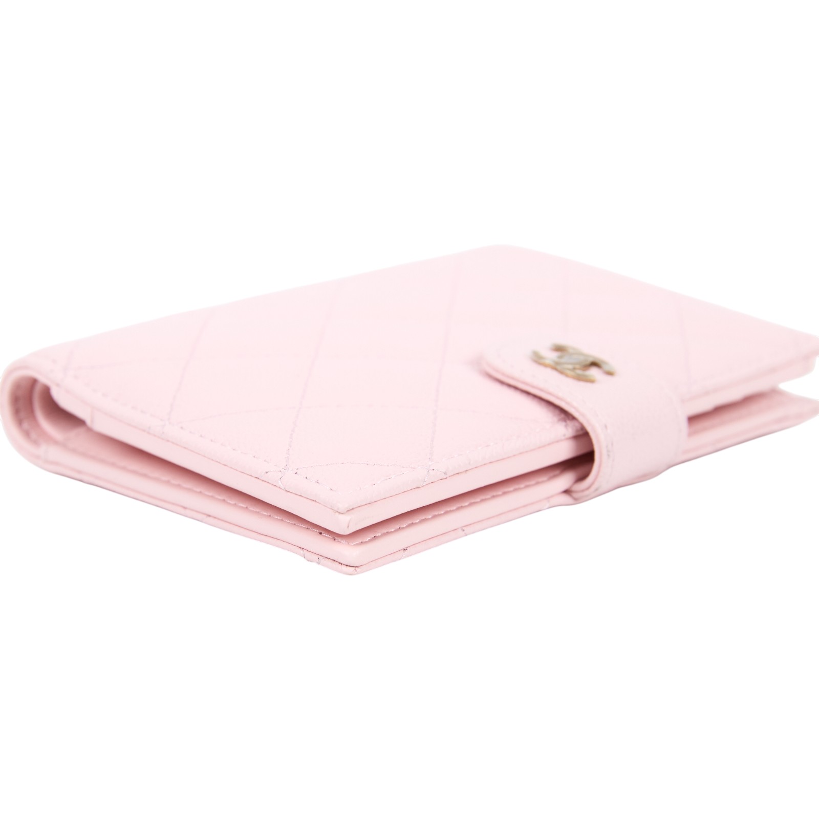 香奈兒 CHANEL 護照夾 中型 錢包 AP3791 晶片款 粉荔枝護照夾皮夾 原廠盒子/防塵袋