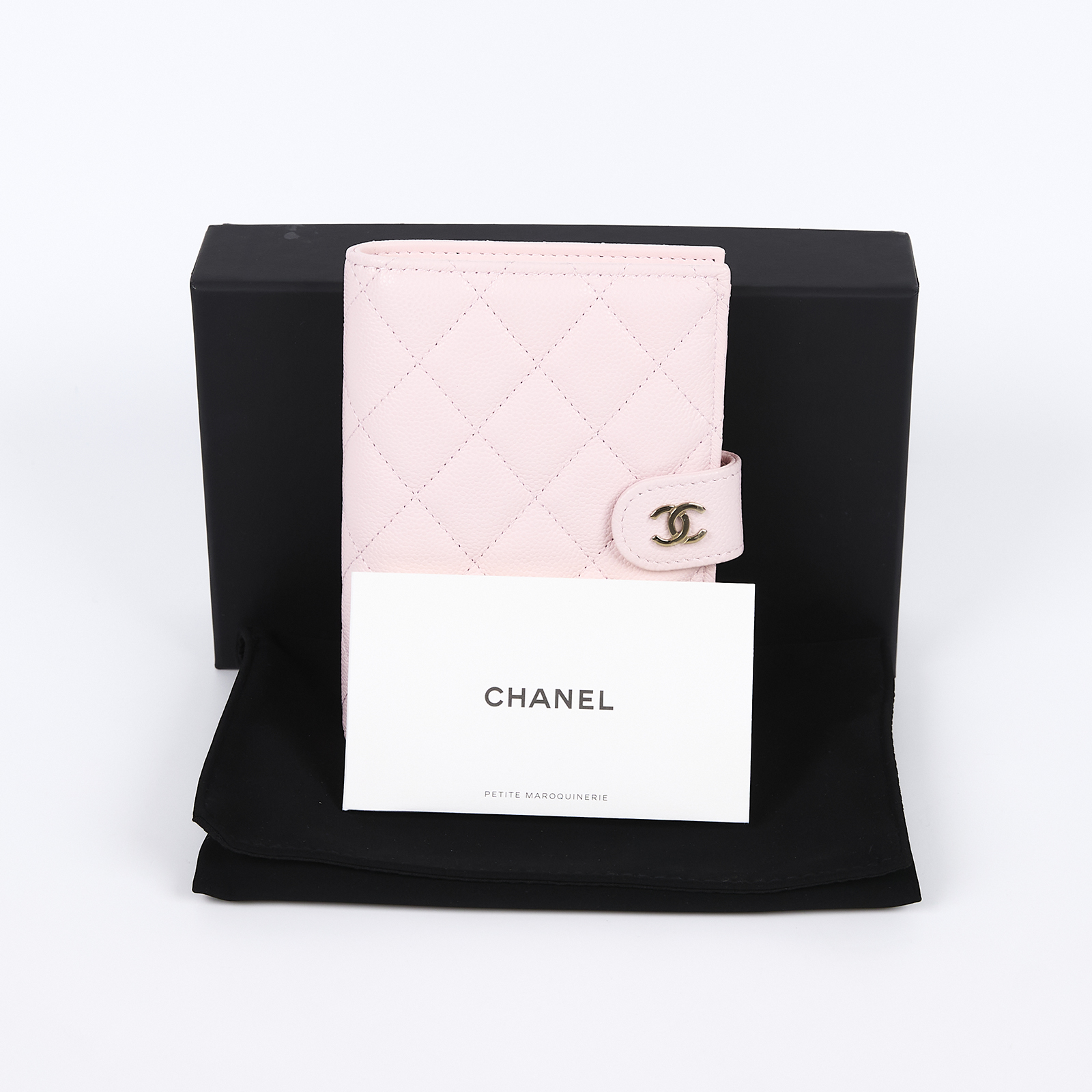 香奈兒 CHANEL 護照夾 中型 錢包 AP3791 晶片款 粉荔枝護照夾皮夾 原廠盒子/防塵袋