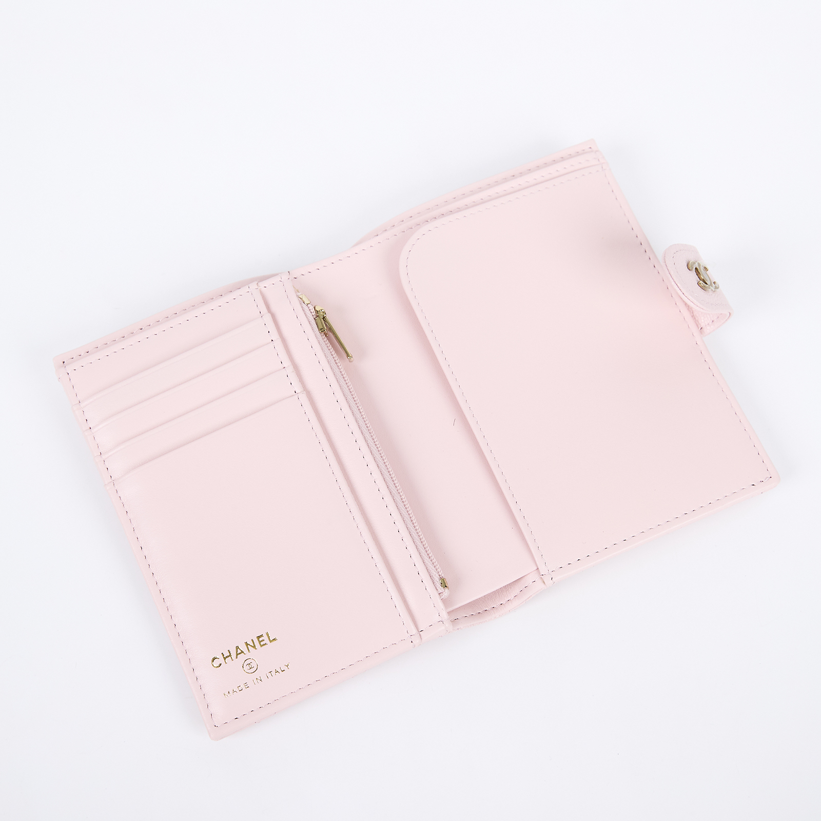 香奈兒 CHANEL 護照夾 中型 錢包 AP3791 晶片款 粉荔枝護照夾皮夾 原廠盒子/防塵袋