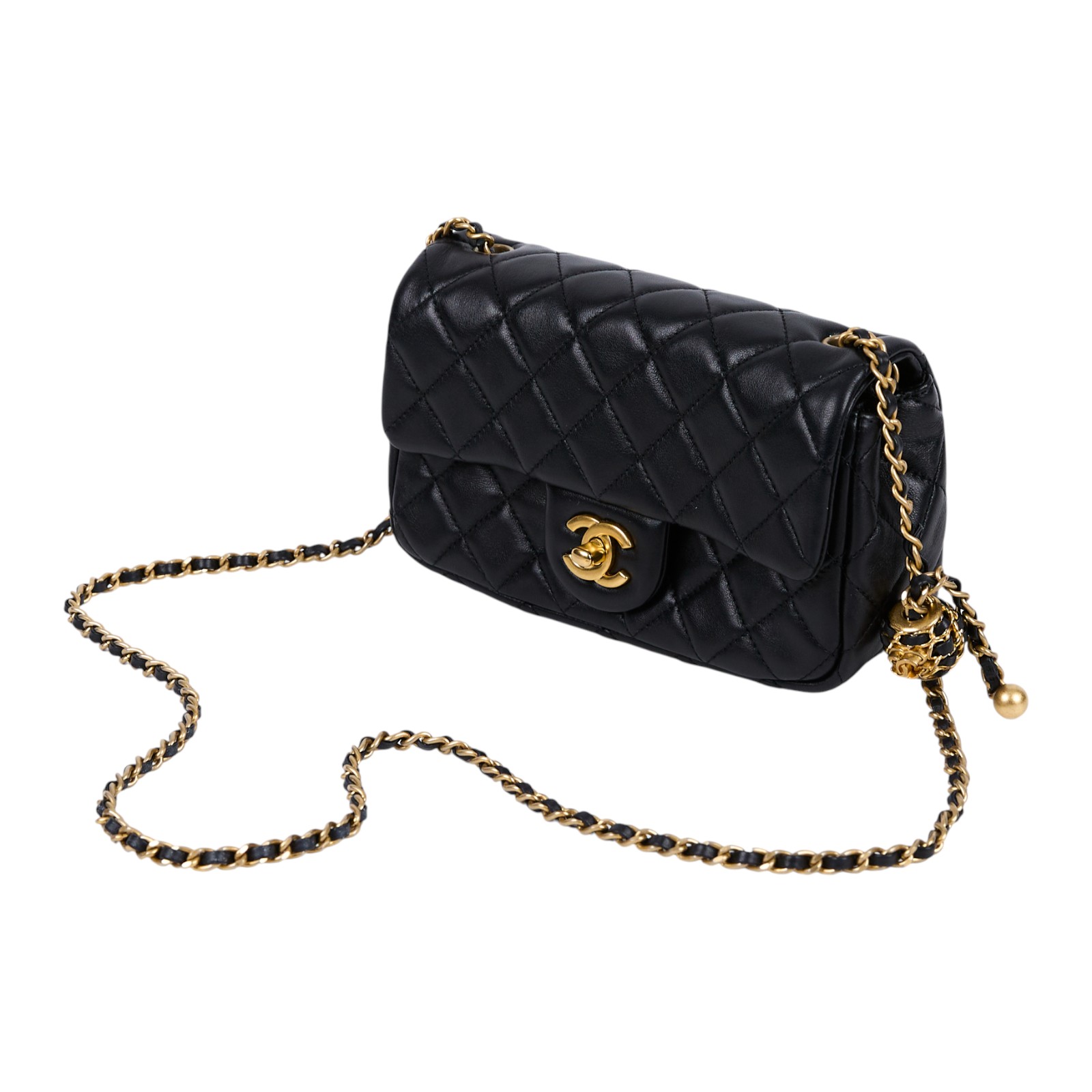 香奈兒 CHANEL 金球款 經典迷你口蓋包 AS1787 B08034 晶片款 黑核桃金球COCO20 原廠盒子/防塵袋/購買證明