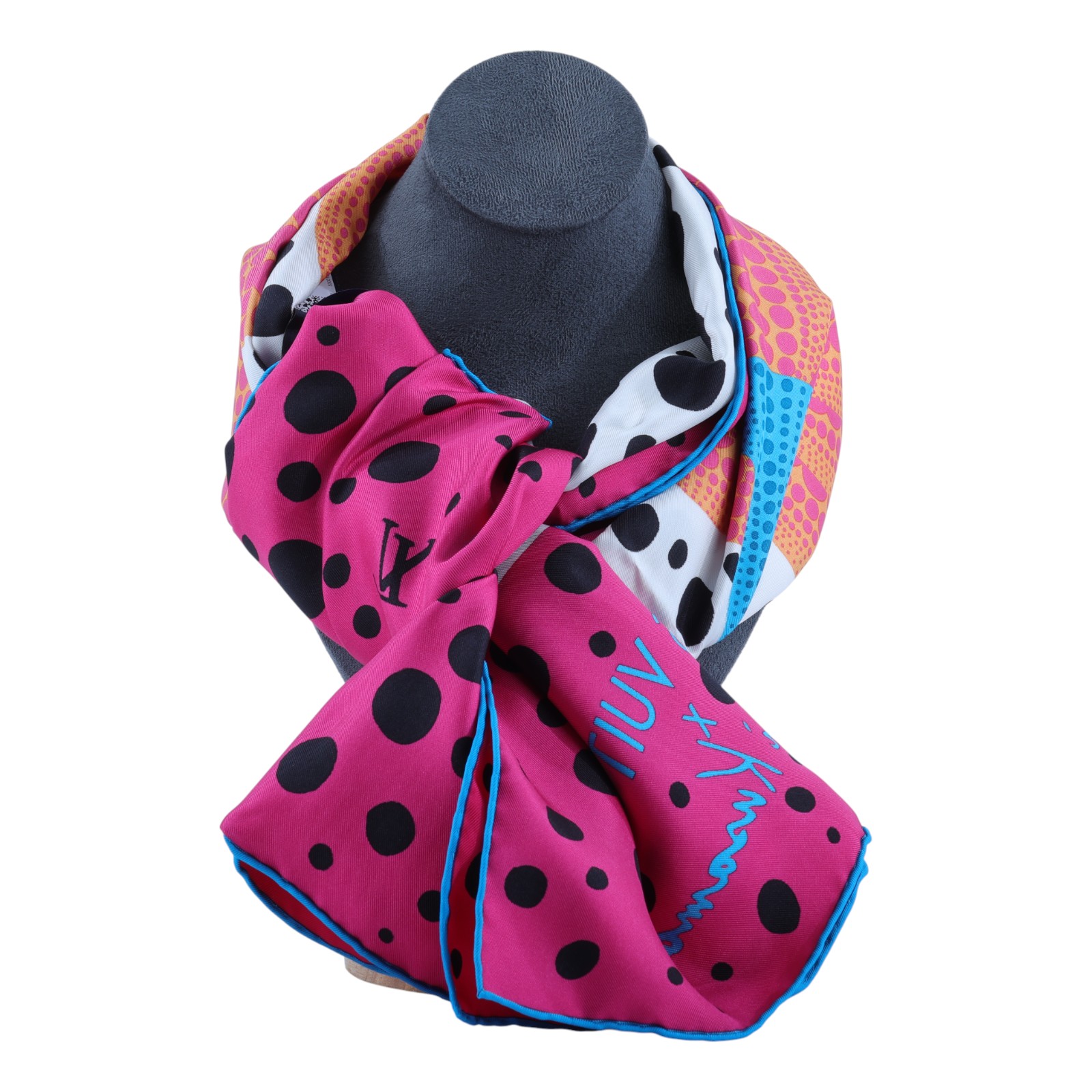 路易威登 LOUIS VUITTON LV x YK 草間彌生 絲巾 M78394 草間彌生橘粉南瓜方巾 原廠盒子