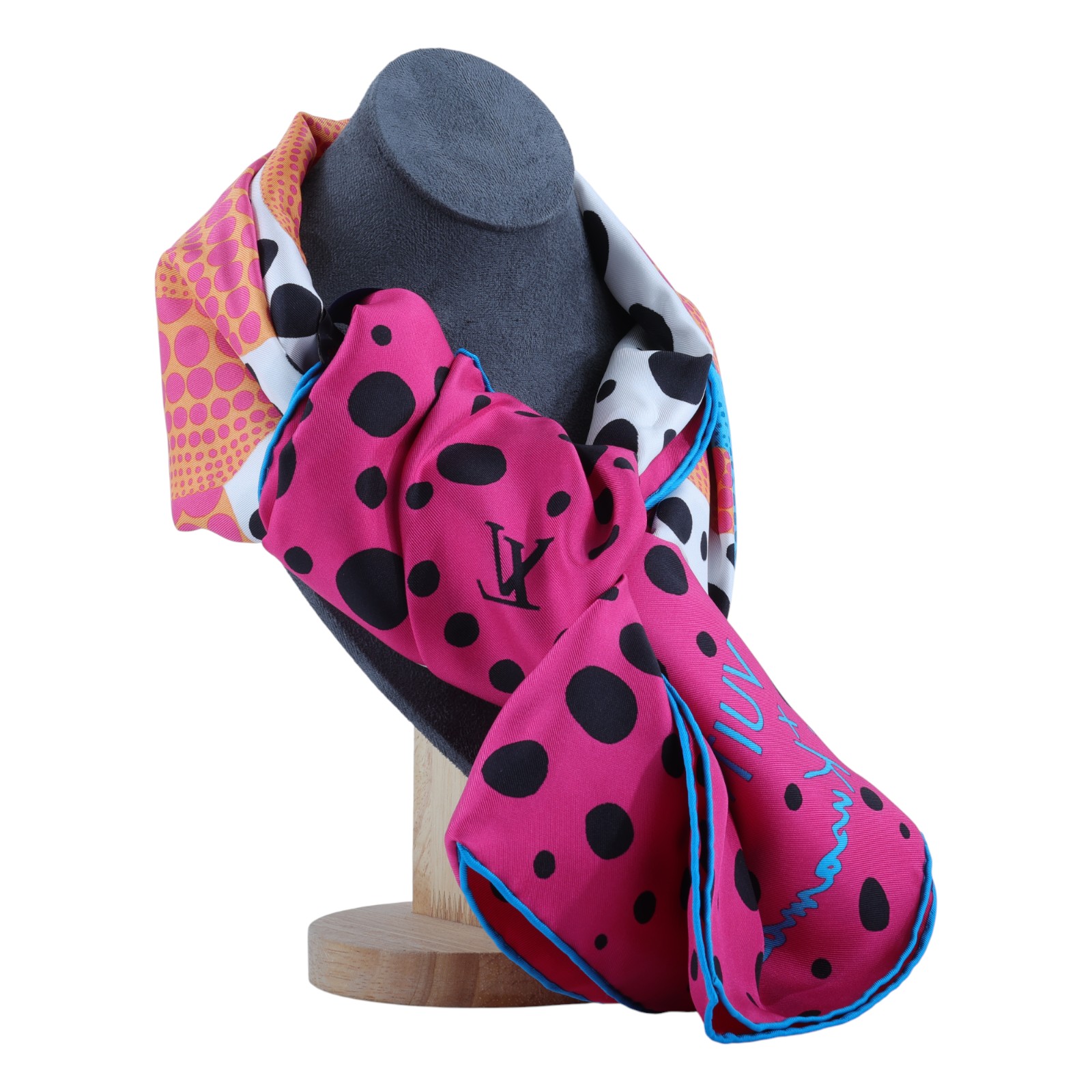 路易威登 LOUIS VUITTON LV x YK 草間彌生 絲巾 M78394 草間彌生橘粉南瓜方巾 原廠盒子