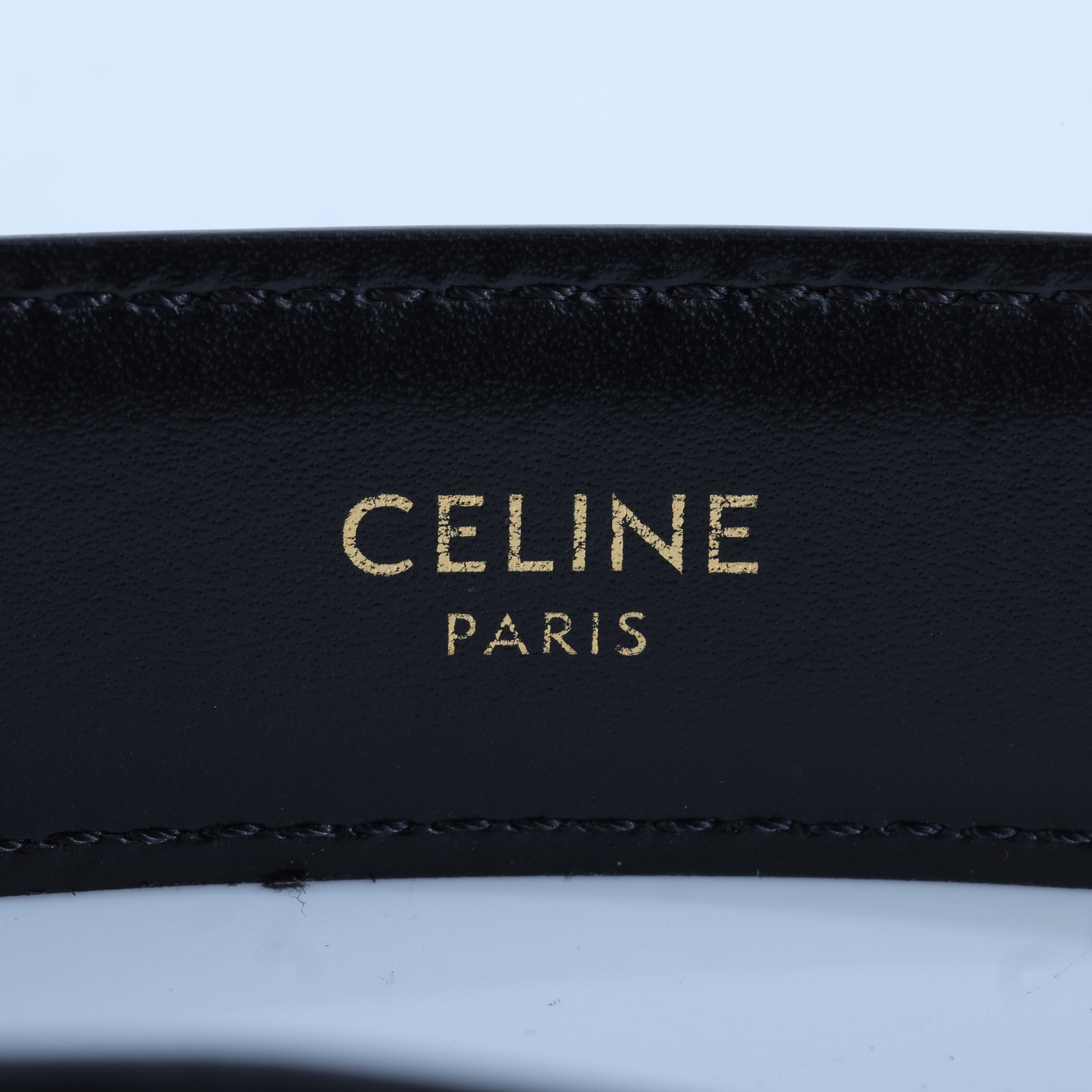 思琳 CELINE Trio,phe 18毫米 腰帶 45AX63A01_75 黑金凱旋皮帶 #75 無附屬品