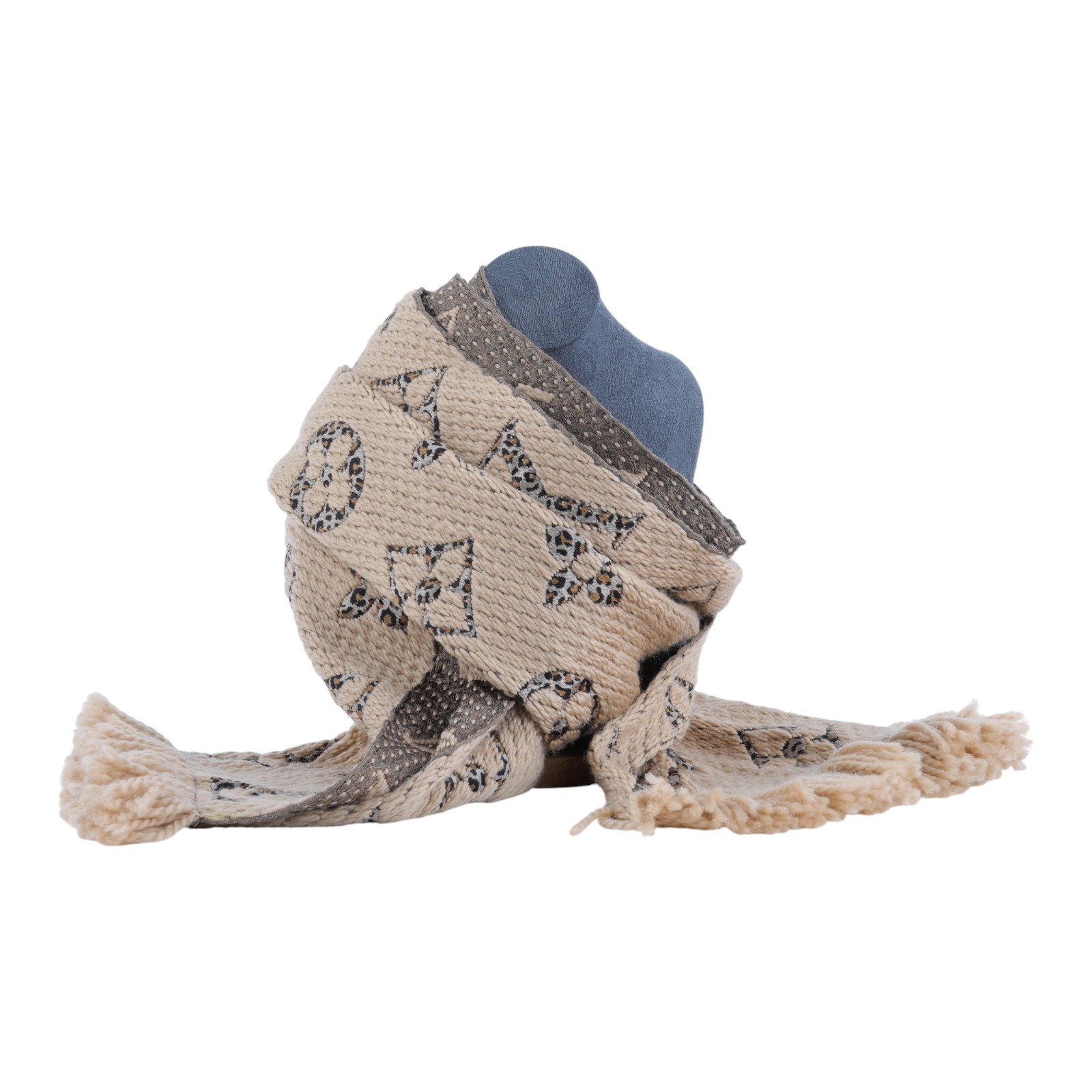 路易威登 LOUIS VUITTON Giant Monogram Jungle 圍巾 M75884 淺棕雙面豹紋圍巾 原廠盒子/購買證明