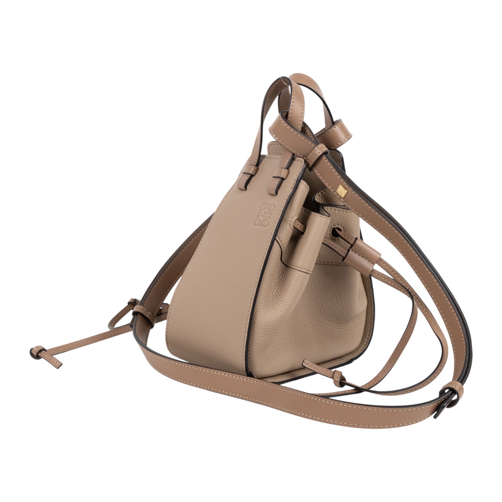 羅意威 LOEWE Mini Hammock drawstring 迷你 小牛皮 肩背 吊床包 A538V07X15 沙色HAMMOCK MINI 防塵袋