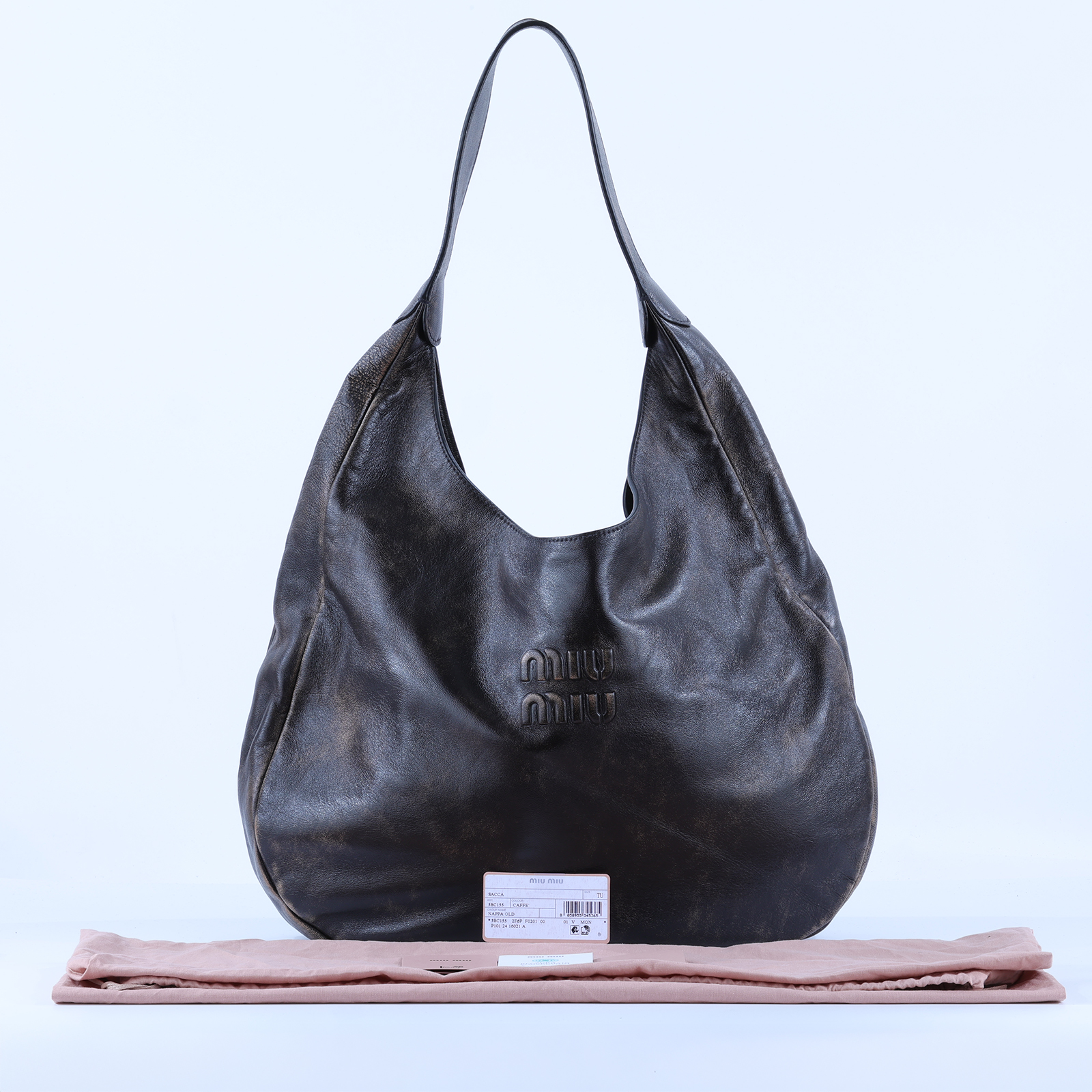 繆繆 MIU MIU Hobo 手提 肩背包 5BC155_2F6P 仿舊棕HOBO 防塵袋