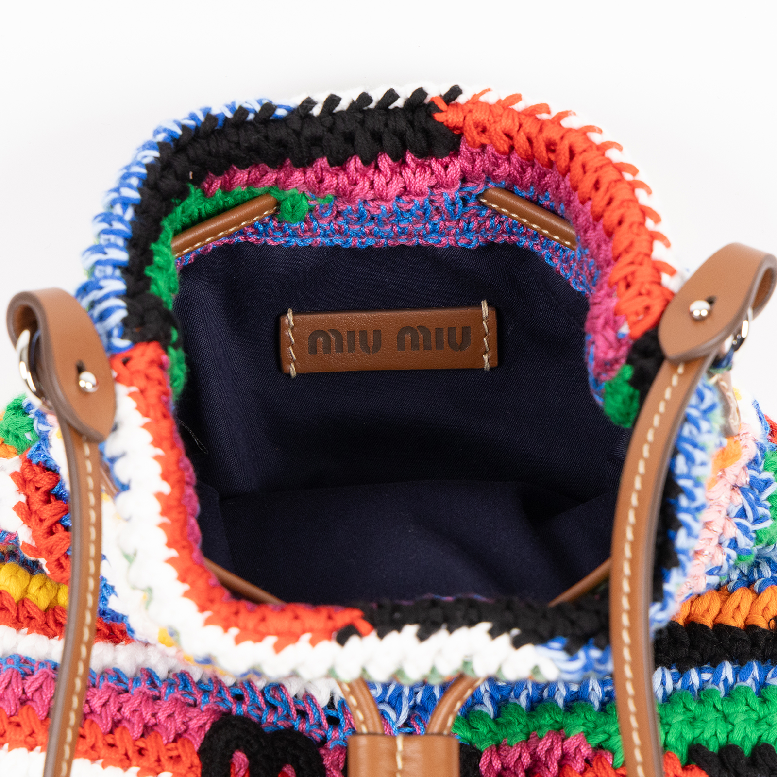 繆繆 MIU MIU Colorful Crochet 彩色鉤針 編織迷你包 5ND016_AF46 彩色毛呢斜背包 防塵袋