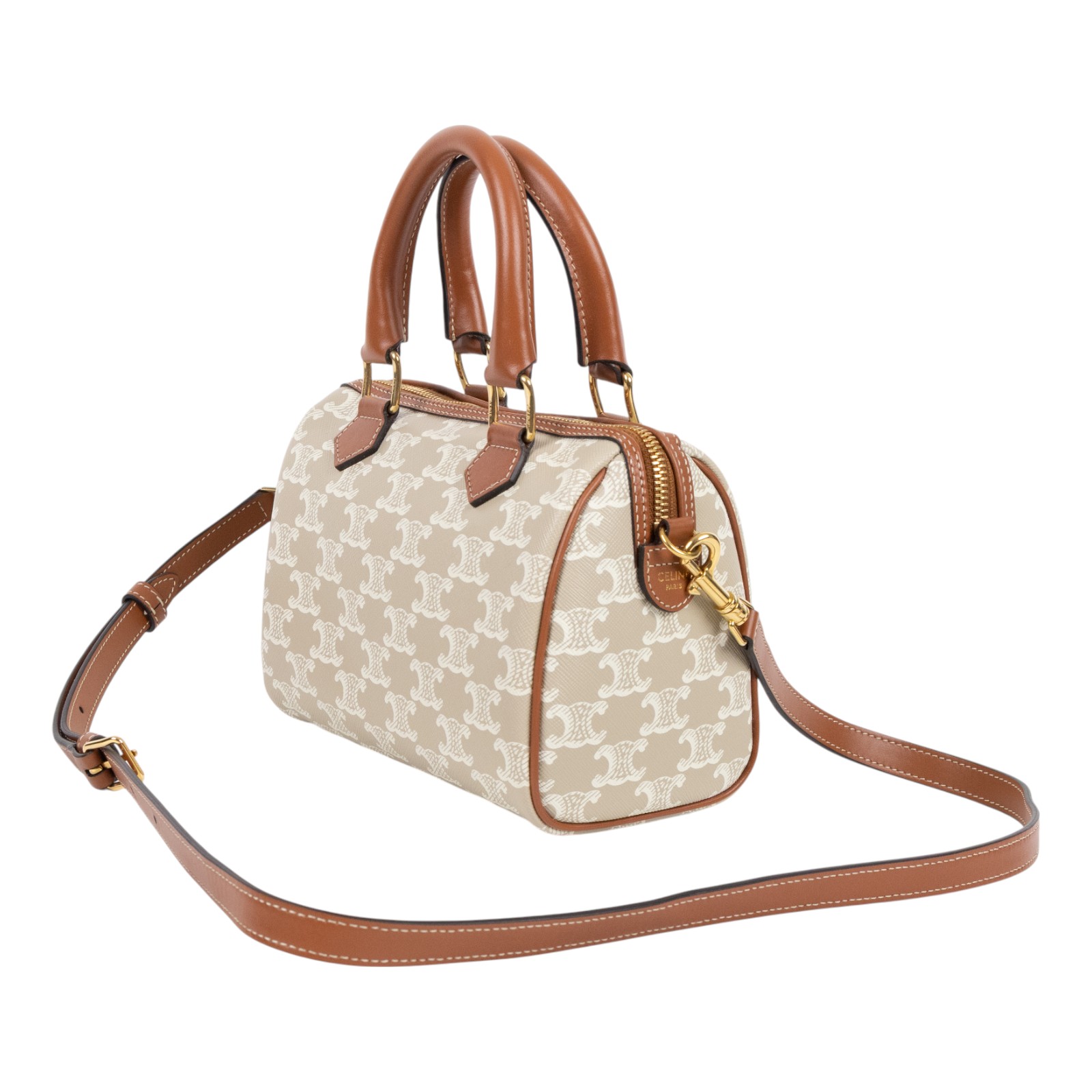 思琳 CELINE 標誌印花 波士頓包 小型 113772CAS 米灰凱旋波士頓包 小號 防塵袋