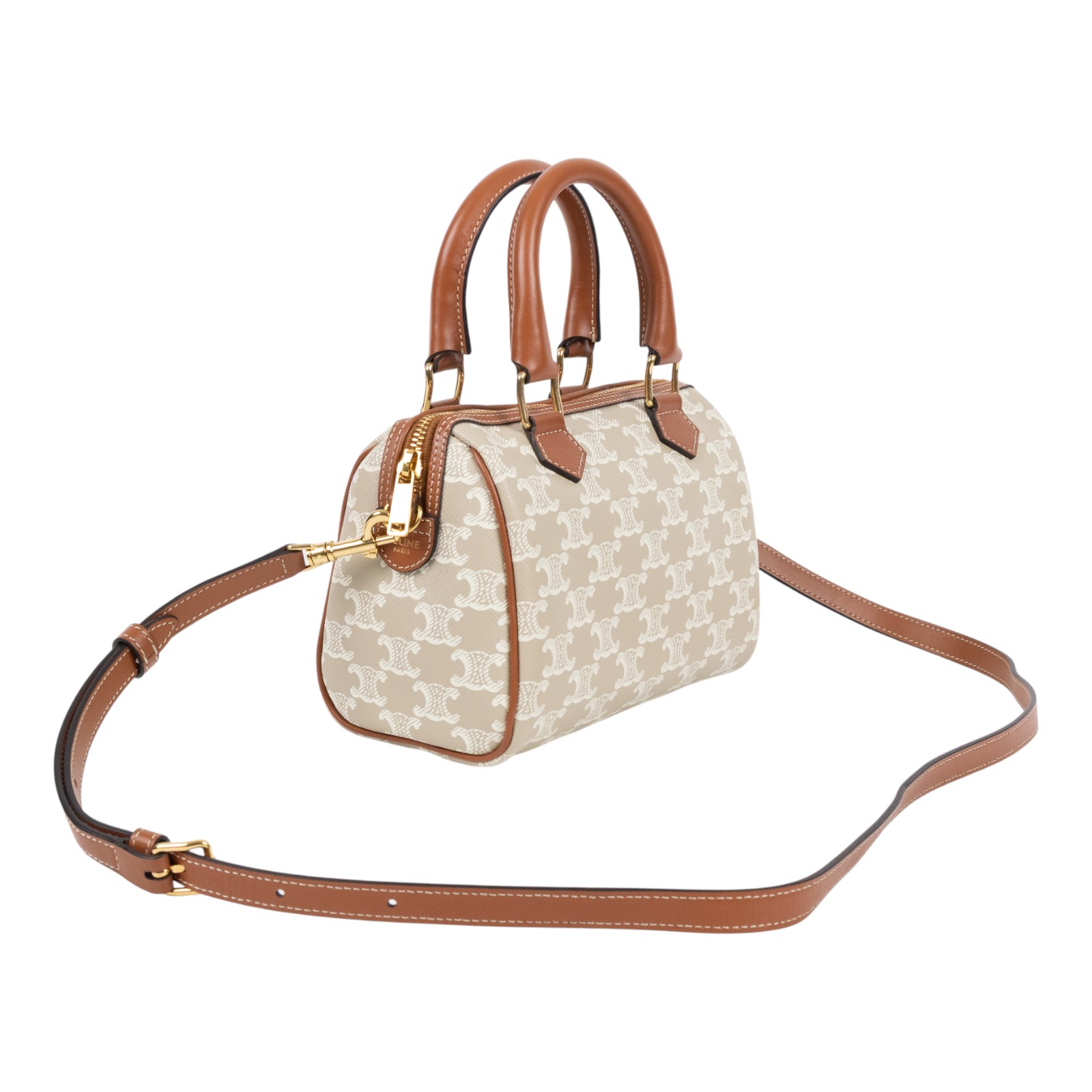 思琳 CELINE 標誌印花 波士頓包 小型 113772CAS 米灰凱旋波士頓包 小號 防塵袋