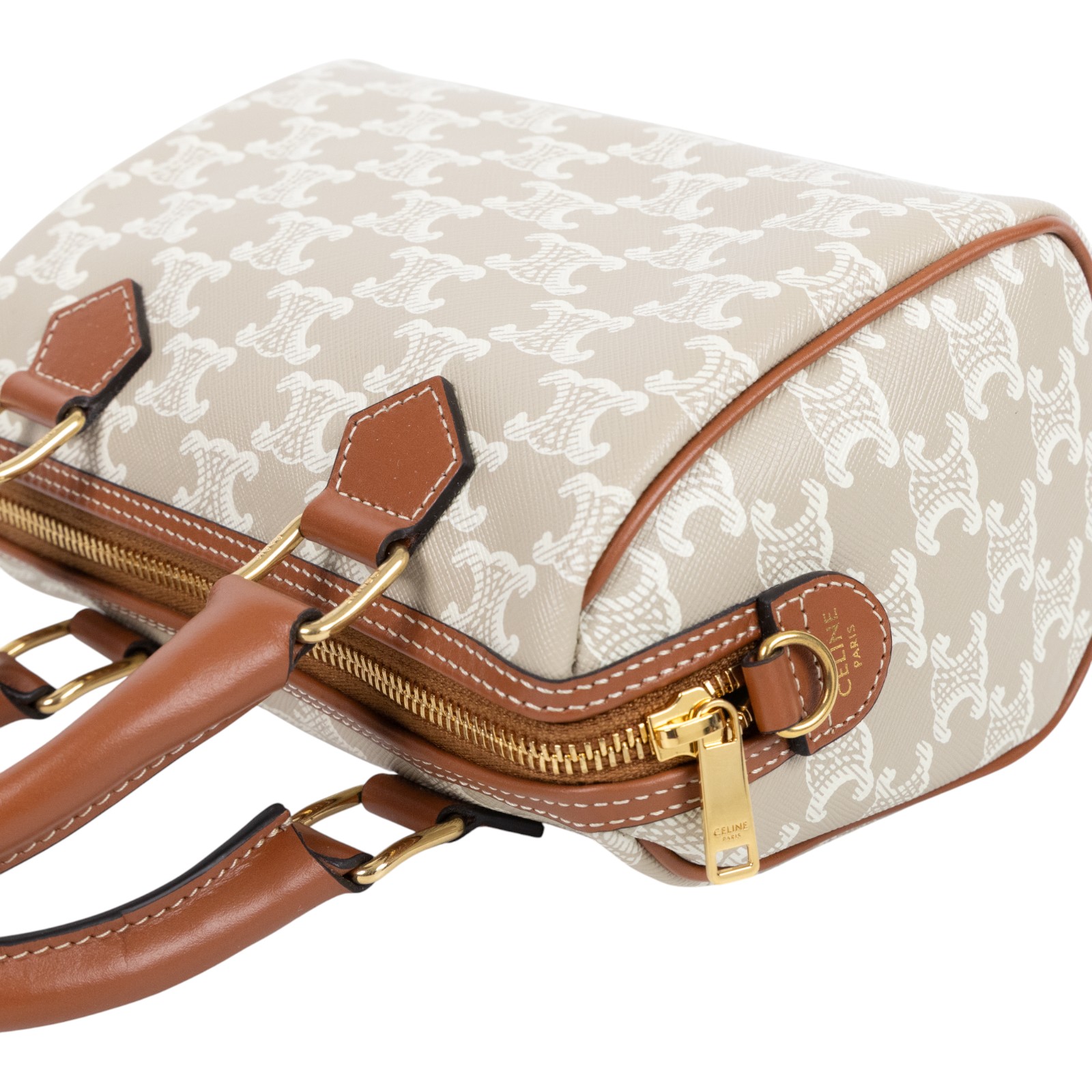 思琳 CELINE 標誌印花 波士頓包 小型 113772CAS 米灰凱旋波士頓包 小號 防塵袋