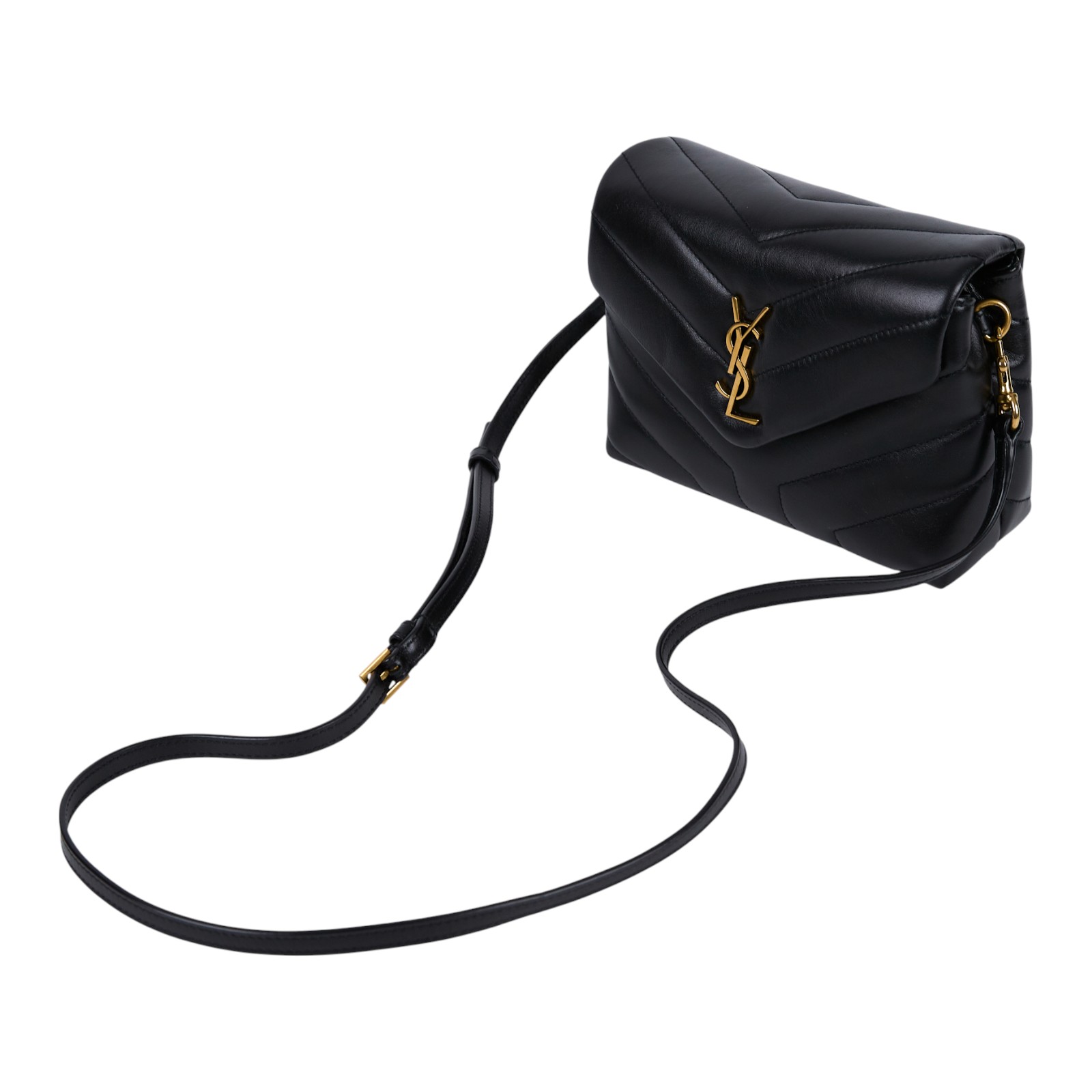 聖羅蘭 YSL SAINT LAURENT Loulou 絎縫 小牛皮 TOY 迷你 手袋  肩背 斜背包 金色五金 678401DV707  防塵袋