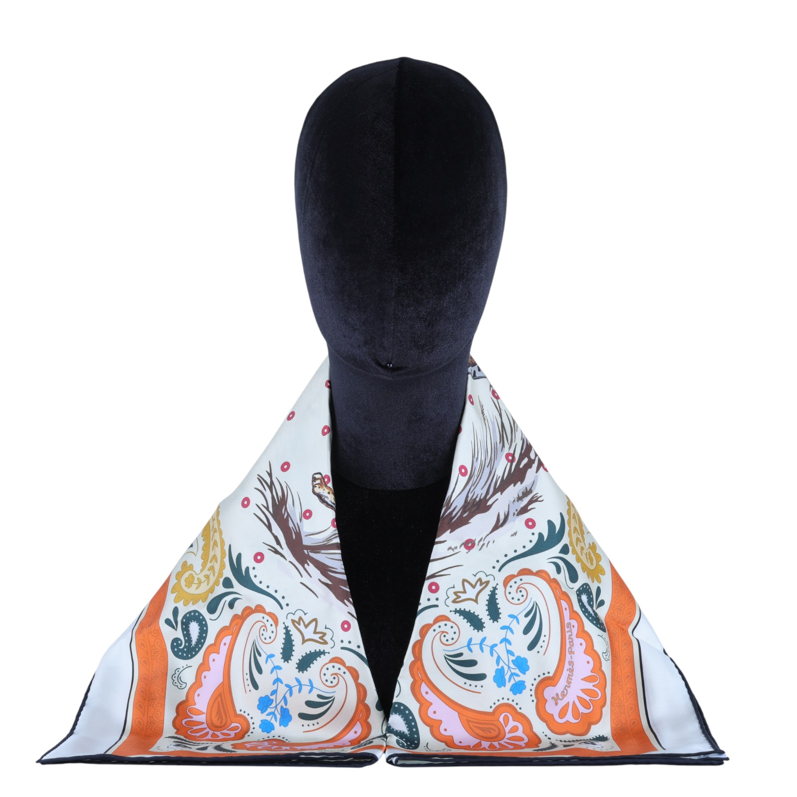 愛馬仕 Hermes Guepards Bandana 90 雙面 方巾 奶油色 橘色 棕色 H904166Sv01  豹紋絲巾 原廠盒子