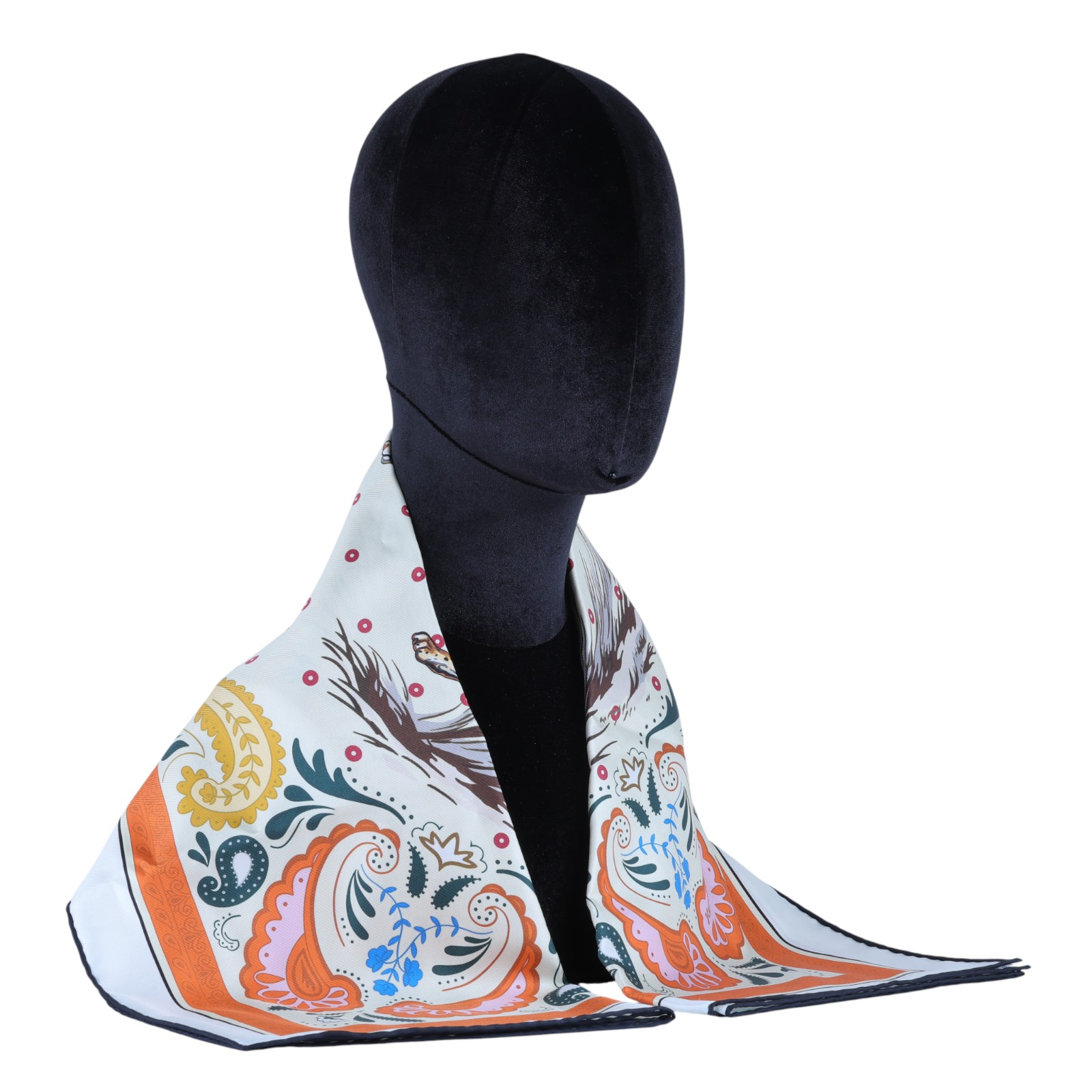 愛馬仕 Hermes Guepards Bandana 90 雙面 方巾 奶油色 橘色 棕色 H904166Sv01  豹紋絲巾 原廠盒子