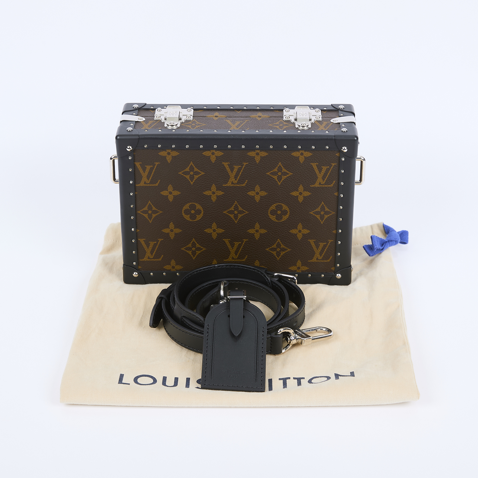 路易威登 LOUIS VUITTON Clutch Box 斜背 硬殼包 硬盒箱 經典帆布 M20252 晶片款 原花Clutch Box 防塵袋
