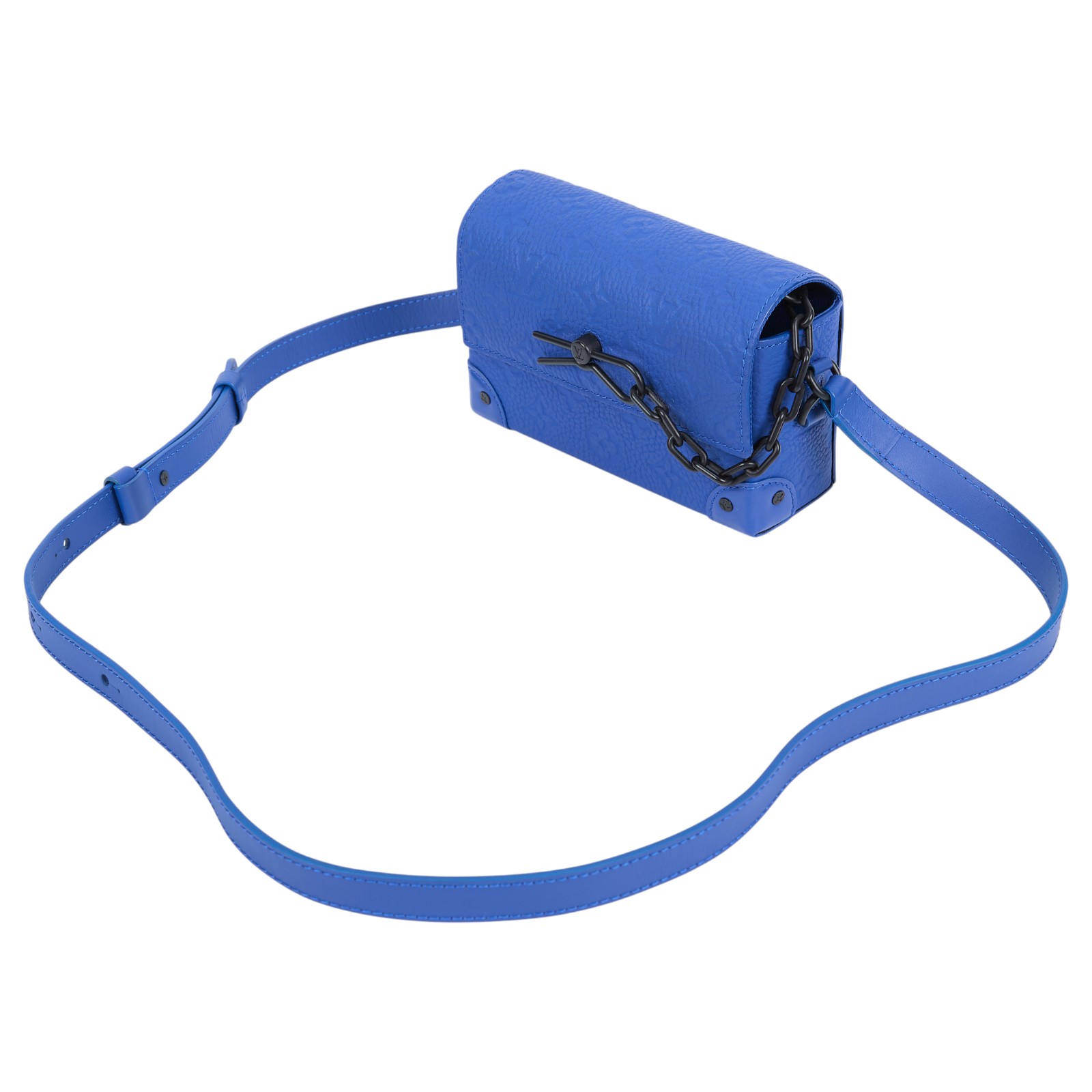 路易威登 LOUIS VUITTON Steamer 肩背包 錢包 郵差包 盒子包 M82571 晶片款 藍壓花STEAMER 無附屬品