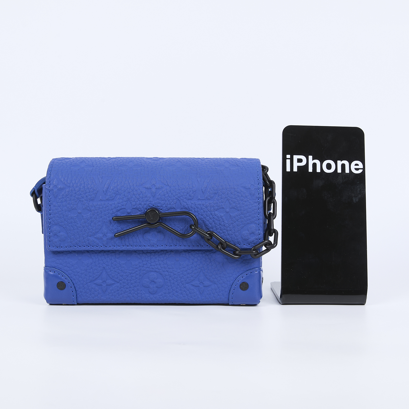 路易威登 LOUIS VUITTON Steamer 肩背包 錢包 郵差包 盒子包 M82571 晶片款 藍壓花STEAMER 無附屬品