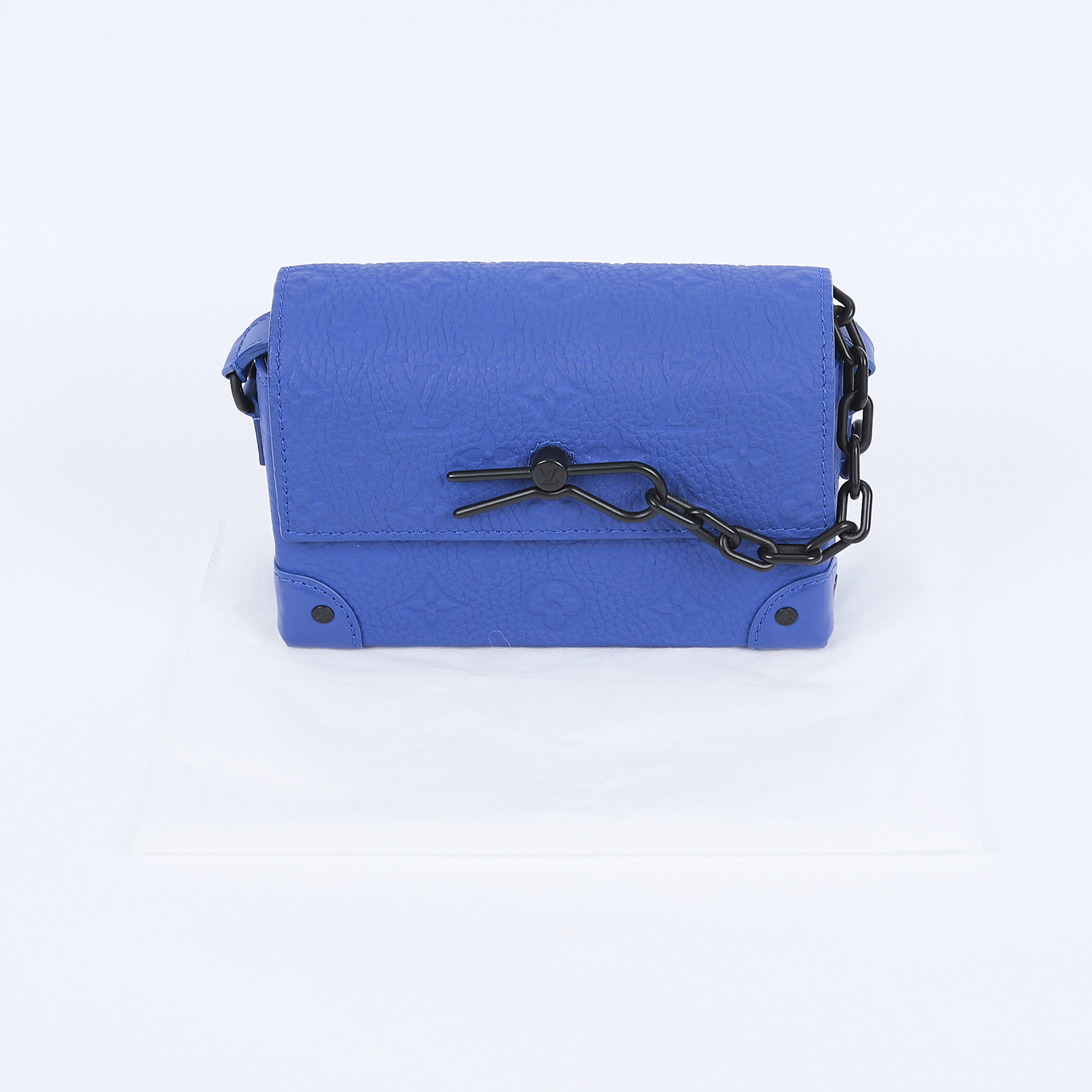 路易威登 LOUIS VUITTON Steamer 肩背包 錢包 郵差包 盒子包 M82571 晶片款 藍壓花STEAMER 無附屬品