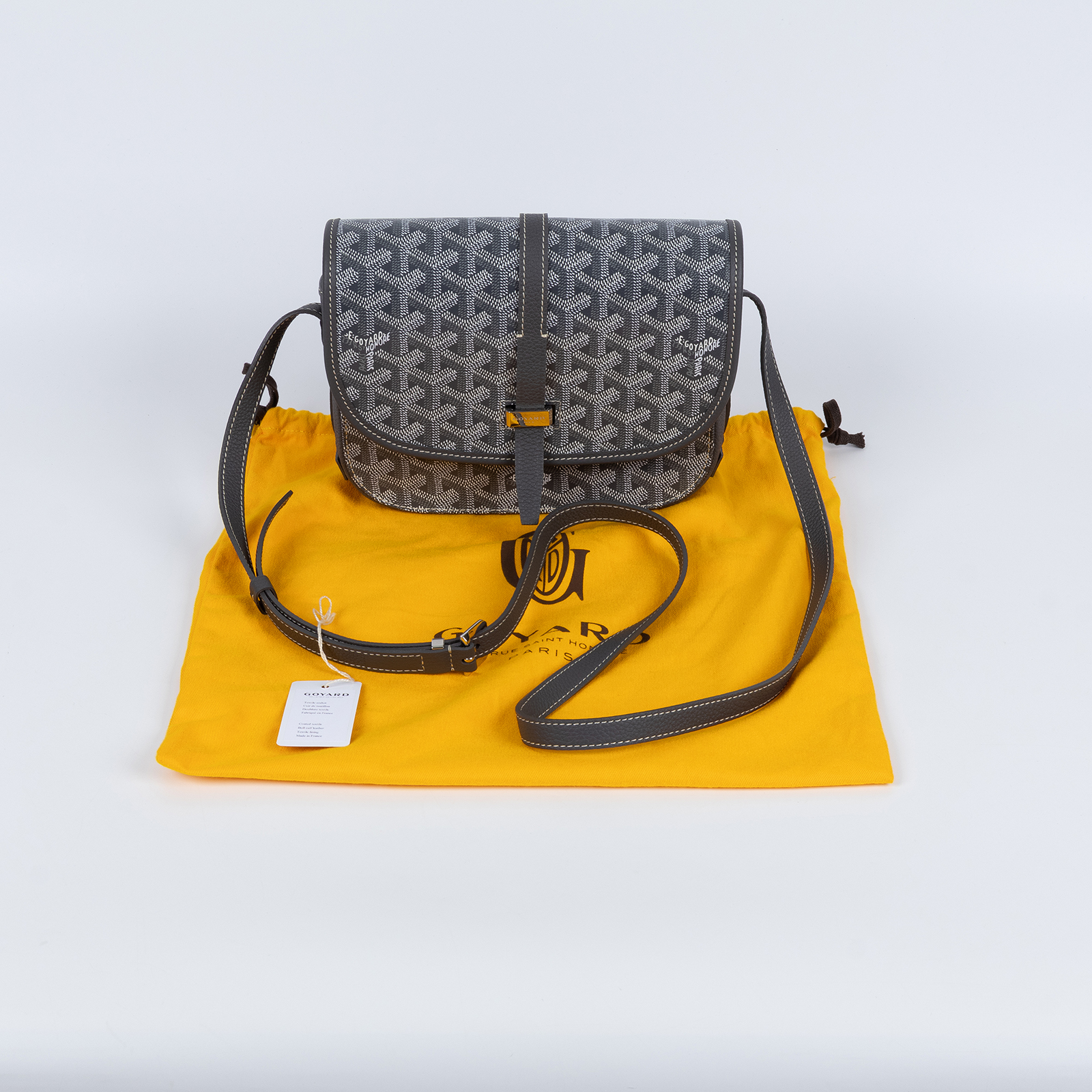 高雅德 GOYARD Belvédère PM 小型 馬鞍包 BELVE3PMLTY 灰色郵差Belvedere PM 防塵袋