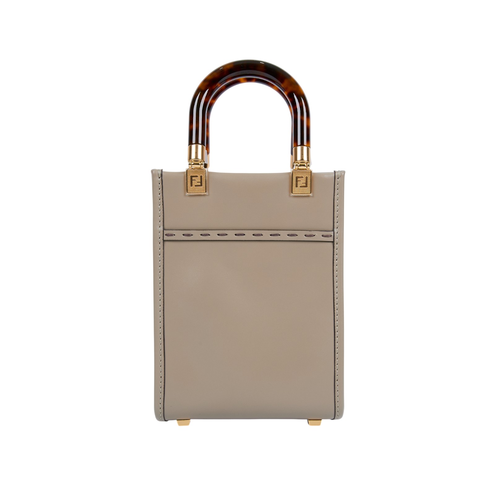 芬迪 FENDI Sunshine 迷你 手提包 皮革 迷你 包款 8BS051ABVL 灰色SUNSHINE MINI 無附屬品