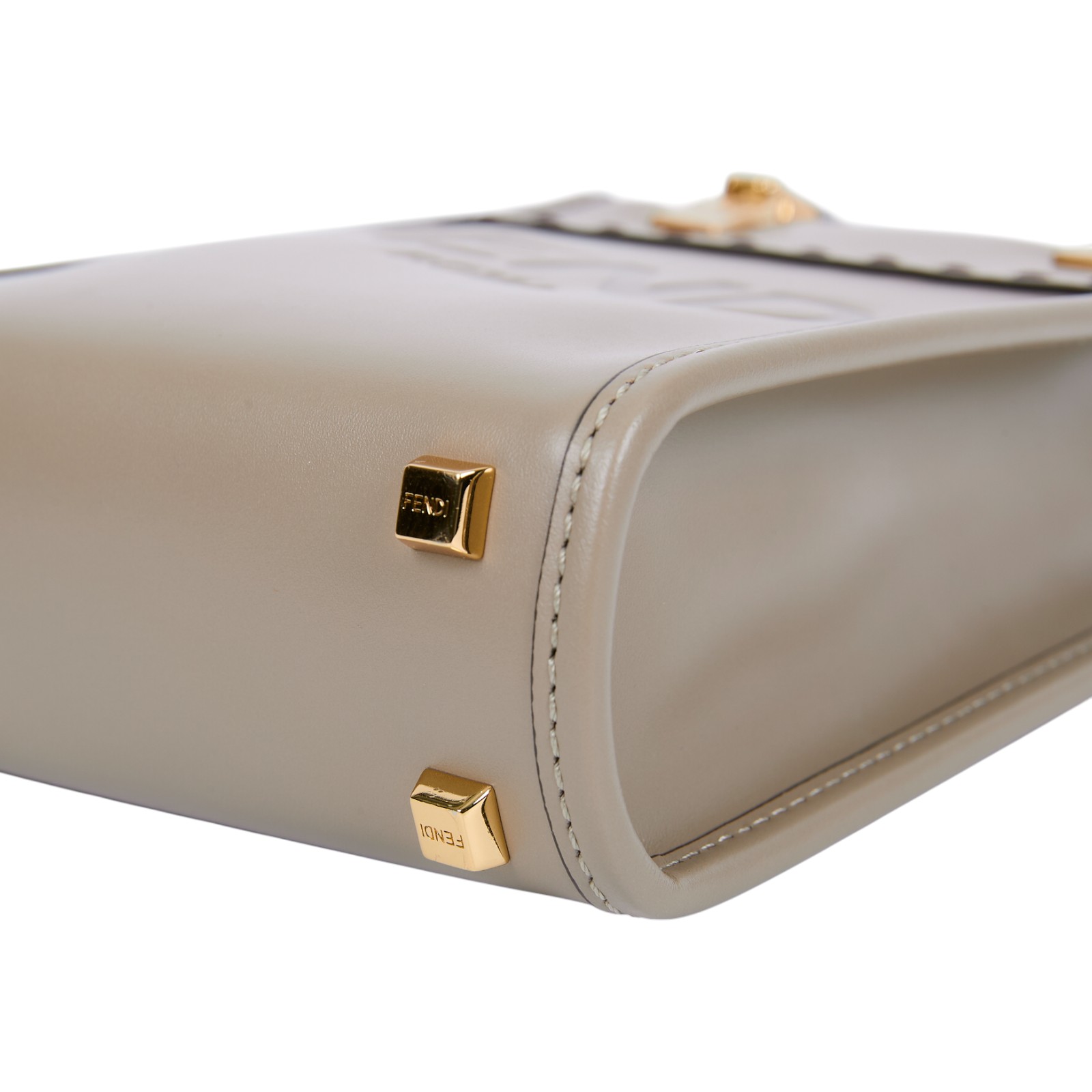 芬迪 FENDI Sunshine 迷你 手提包 皮革 迷你 包款 8BS051ABVL 灰色SUNSHINE MINI 無附屬品