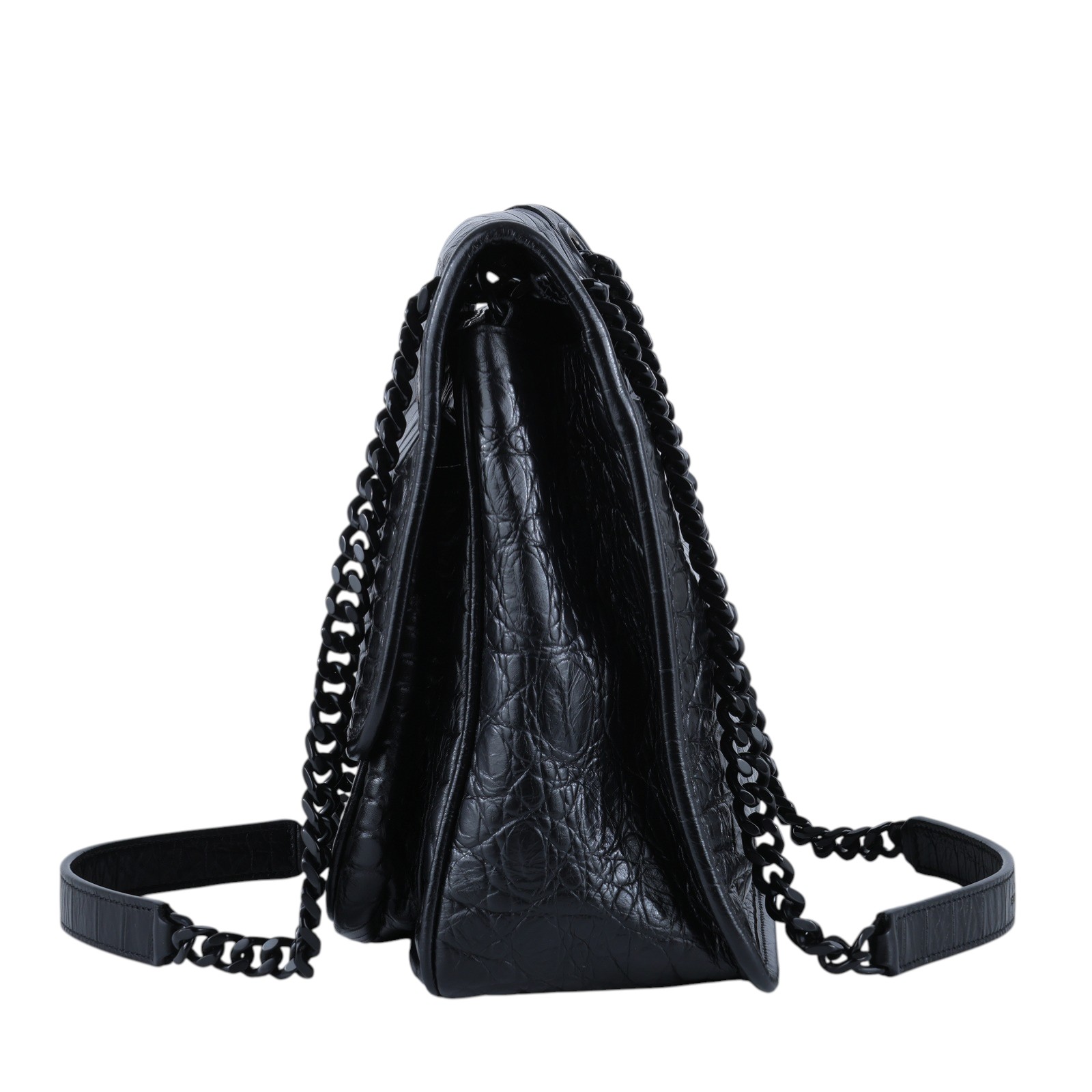 聖羅蘭 YSL SAINT LAURENT Niki 壓紋皮革 中型手袋 肩背包 斜背包 633150 黑鱷魚皮壓紋NIKI中號 防塵袋