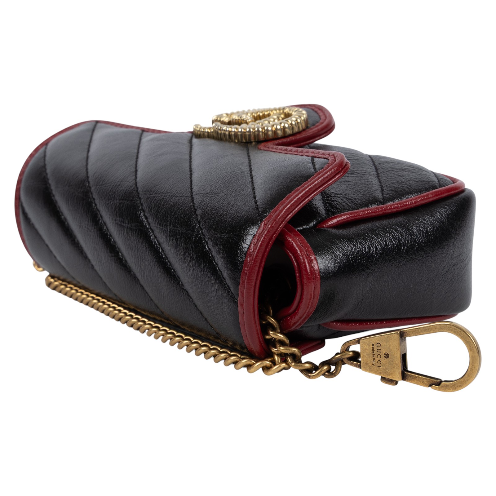 古馳 GUCCI GG Marmont 絎縫 斜背包 肩背包 手拿包 574969 0OLFX 黑MARMONT MINI 原廠盒子/防塵袋