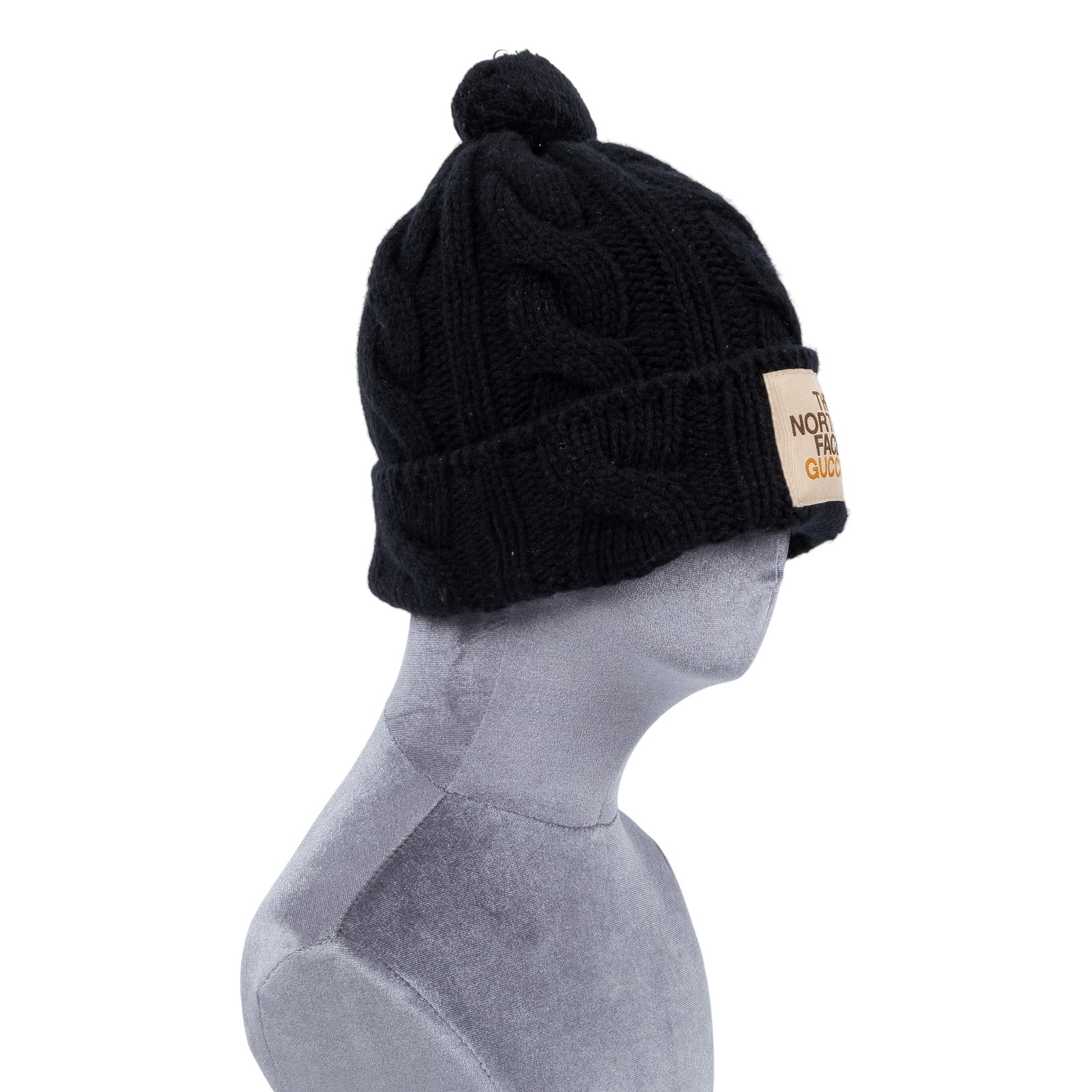 古馳 GUCCI The North Face 聯名 羊毛 針織帽 653564 4G200_M 黑色北臉聯名毛帽 #M 原廠盒子