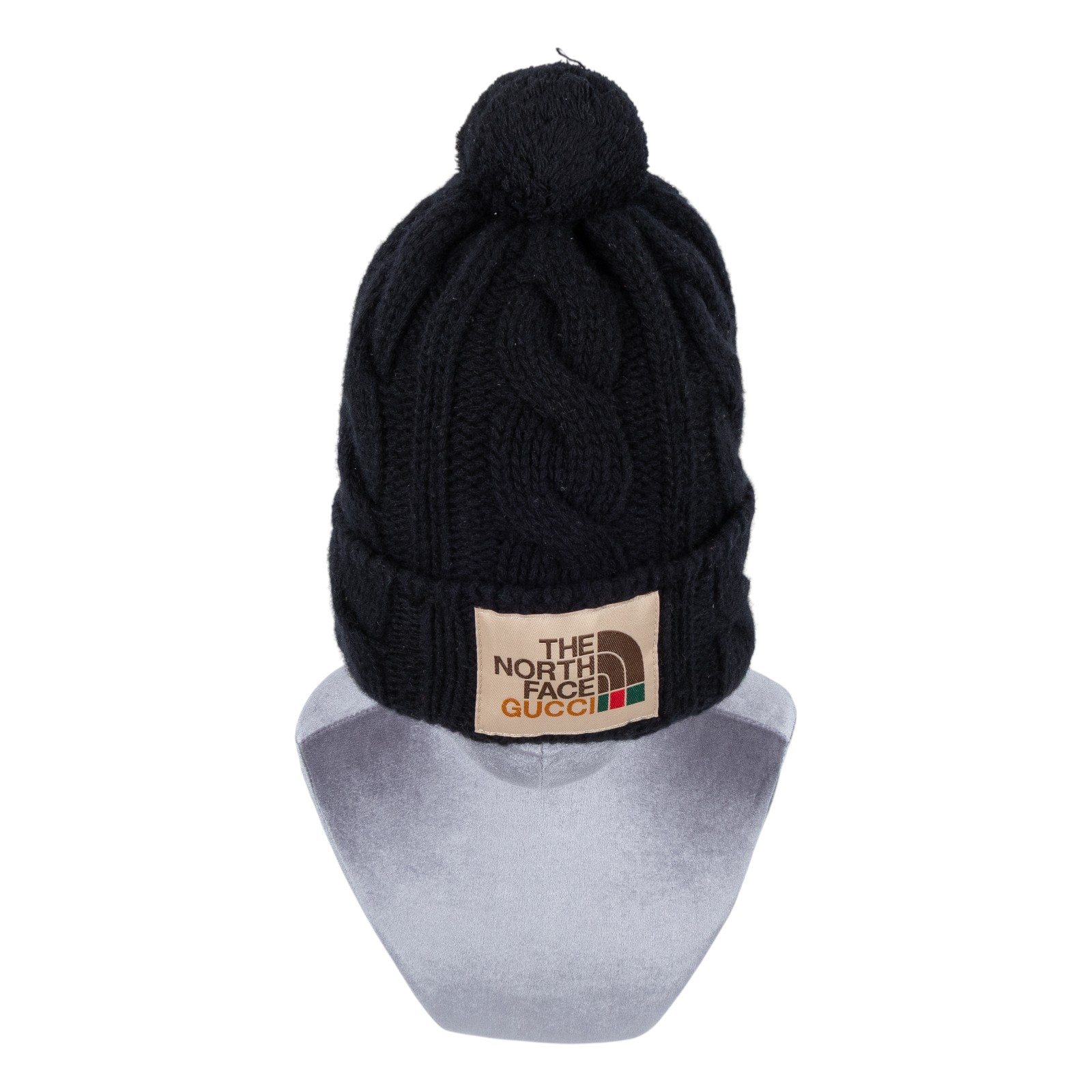 古馳 GUCCI The North Face 聯名 羊毛 針織帽 653564 4G200_M 黑色北臉聯名毛帽 #M 原廠盒子