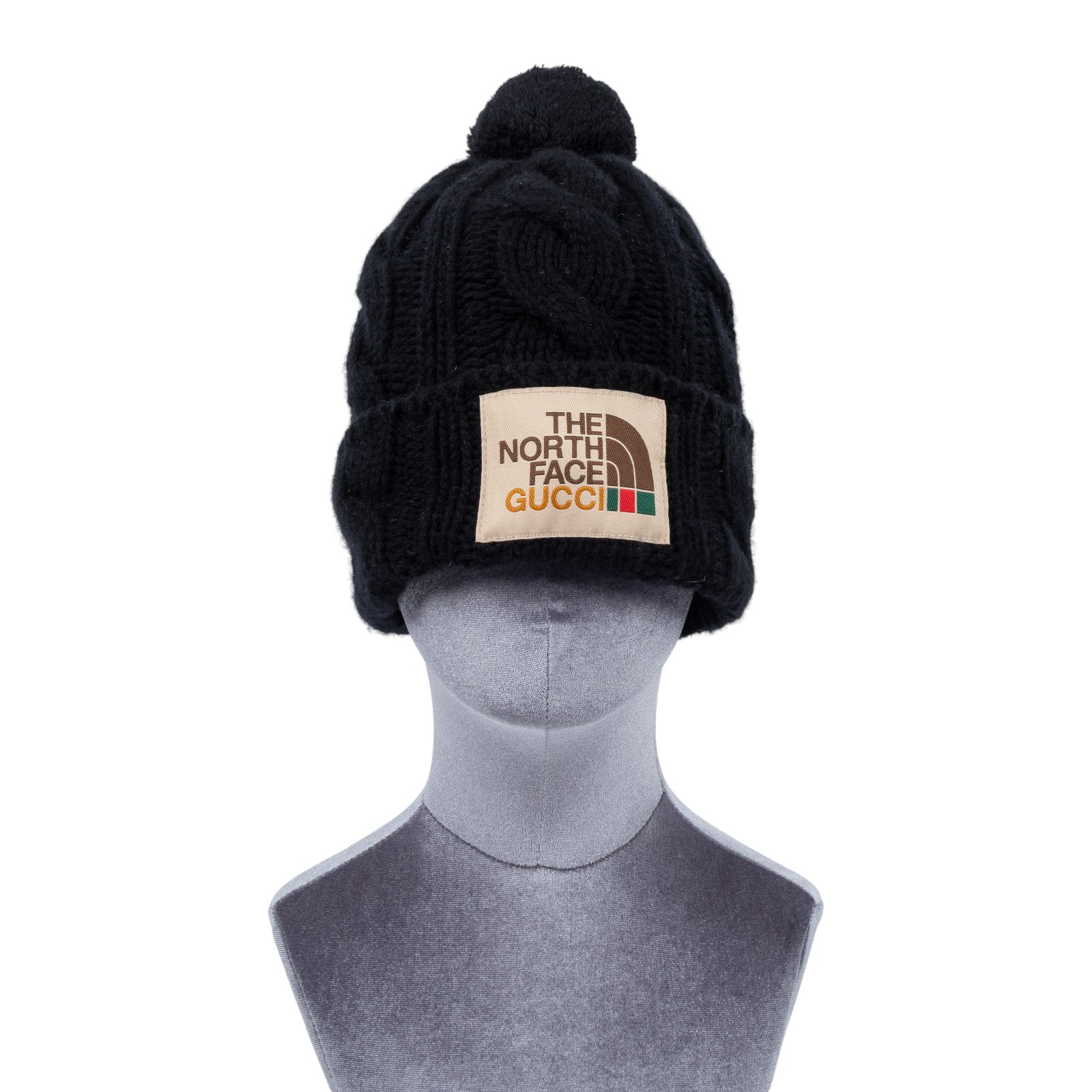 古馳 GUCCI The North Face 聯名 羊毛 針織帽 653564 4G200_M 黑色北臉聯名毛帽 #M 原廠盒子