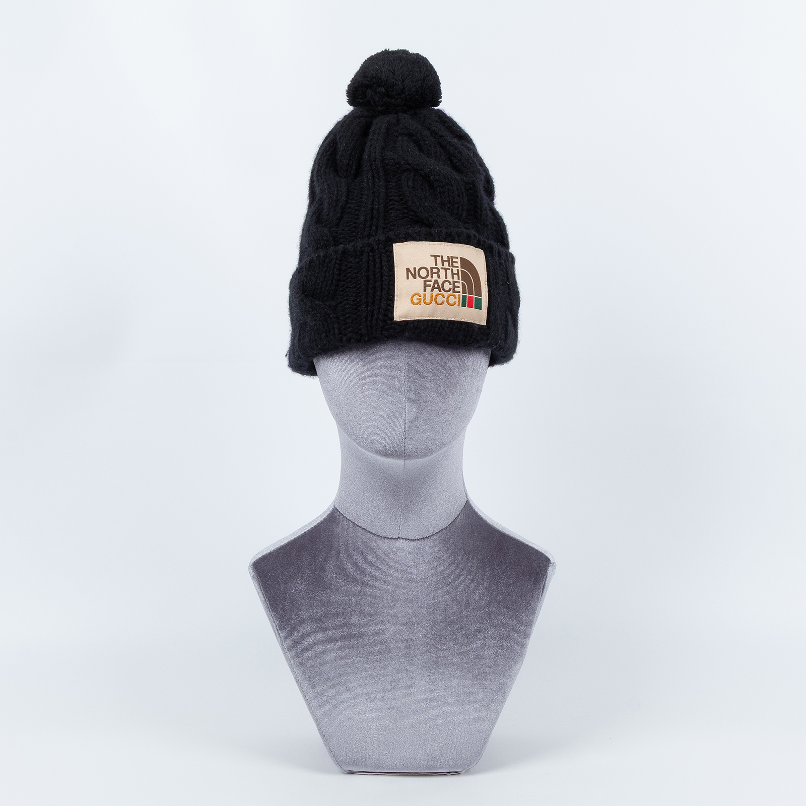 古馳 GUCCI The North Face 聯名 羊毛 針織帽 653564 4G200_M 黑色北臉聯名毛帽 #M 原廠盒子