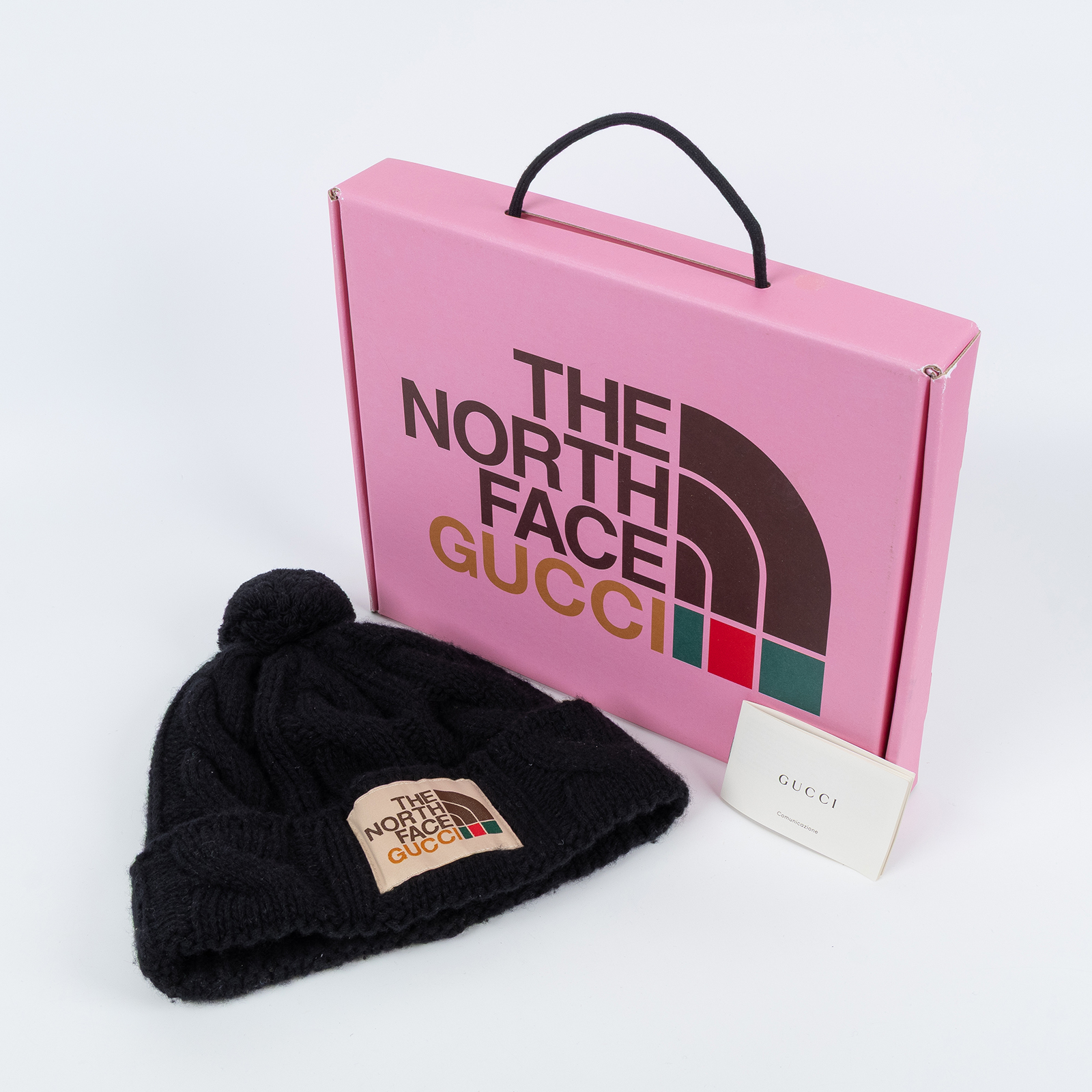 古馳 GUCCI The North Face 聯名 羊毛 針織帽 653564 4G200_M 黑色北臉聯名毛帽 #M 原廠盒子