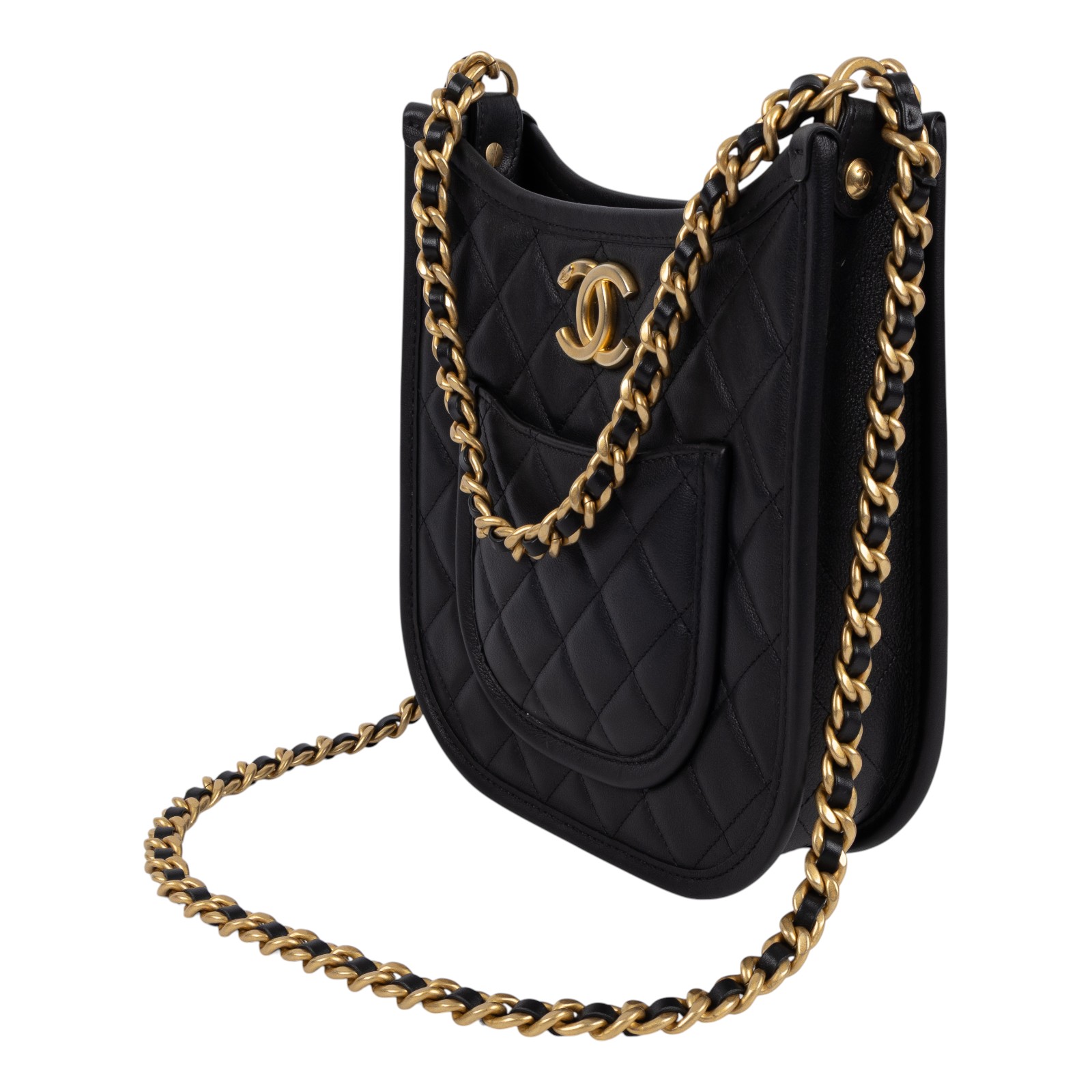 香奈兒 CHANEL Hobo 流浪包 AS5432 晶片款 24S黑色HOBO兩用包 防塵袋/原廠盒子