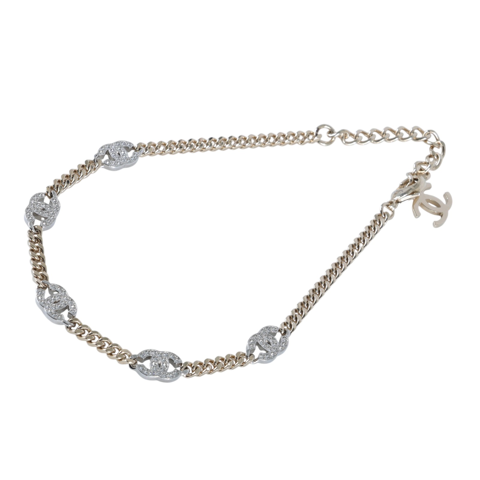 香奈兒 CHANEL CC LOGO 項鍊 頸鍊 鎖骨鍊 AB6444B21 A 水鑽5P LOGO頸鍊 無附屬品