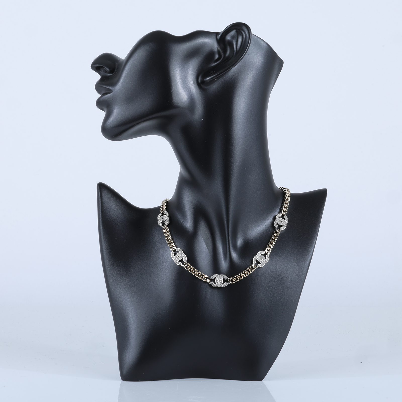 香奈兒 CHANEL CC LOGO 項鍊 頸鍊 鎖骨鍊 AB6444B21 A 水鑽5P LOGO頸鍊 無附屬品