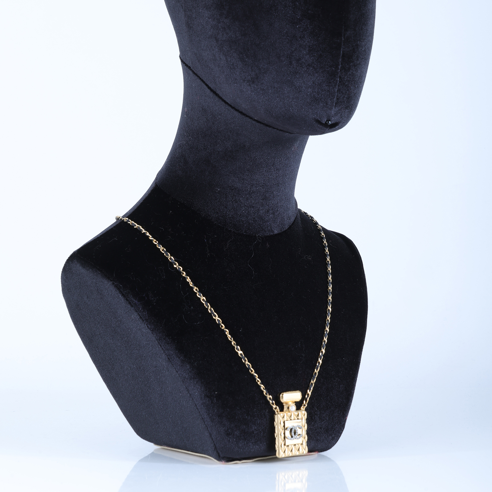 香奈兒 CHANEL CC LOGO 項鍊 F21 V 金色水鑽香水長項鍊 無附屬品