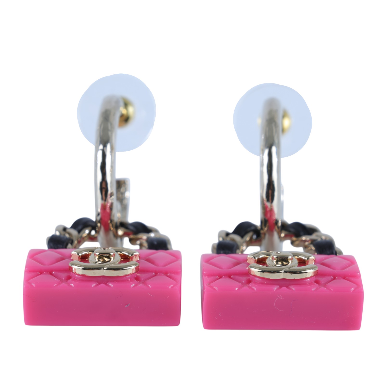 香奈兒 CHANEL CC LOGO 耳環 耳釘 B23 C 粉色包包耳環 無附屬品