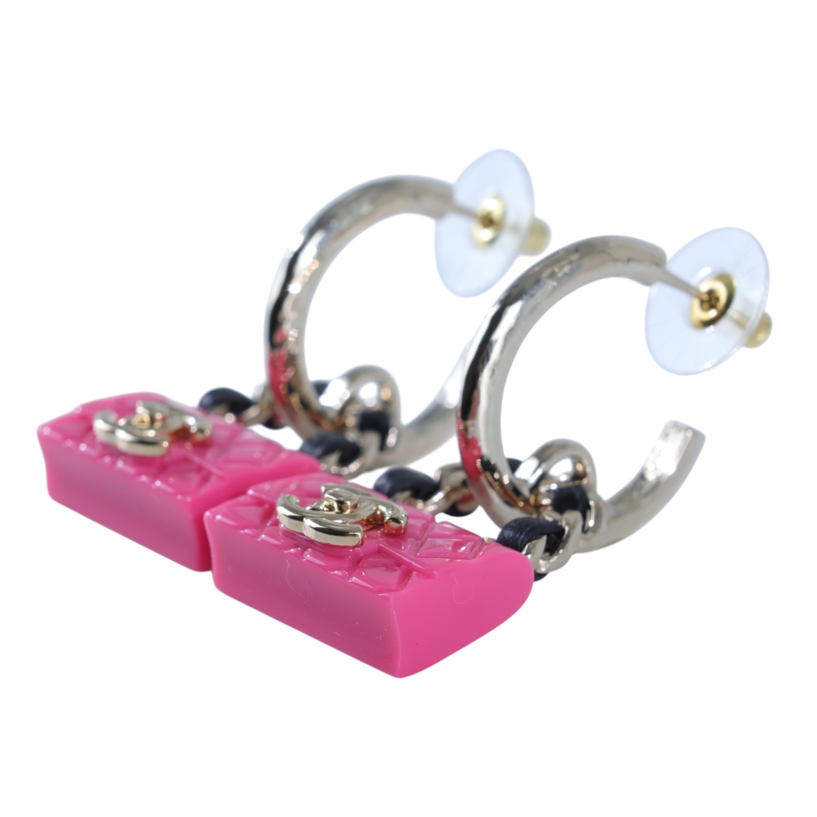 香奈兒 CHANEL CC LOGO 耳環 耳釘 B23 C 粉色包包耳環 無附屬品