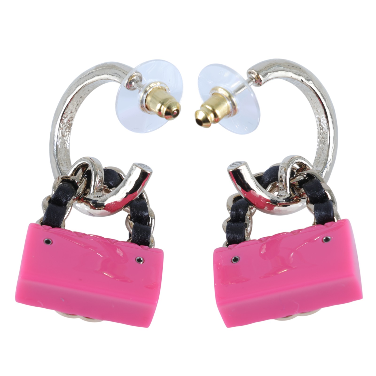 香奈兒 CHANEL CC LOGO 耳環 耳釘 B23 C 粉色包包耳環 無附屬品