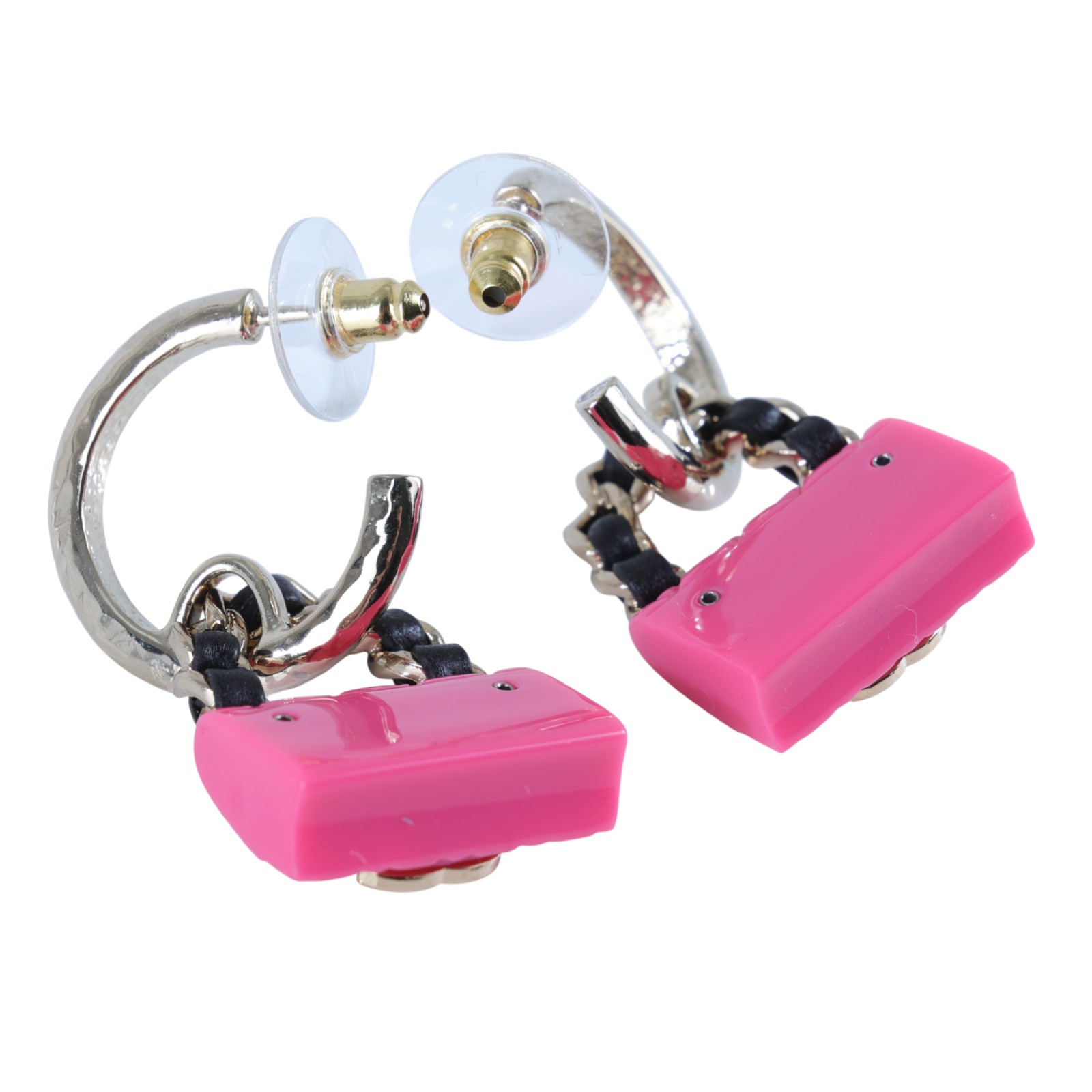 香奈兒 CHANEL CC LOGO 耳環 耳釘 B23 C 粉色包包耳環 無附屬品