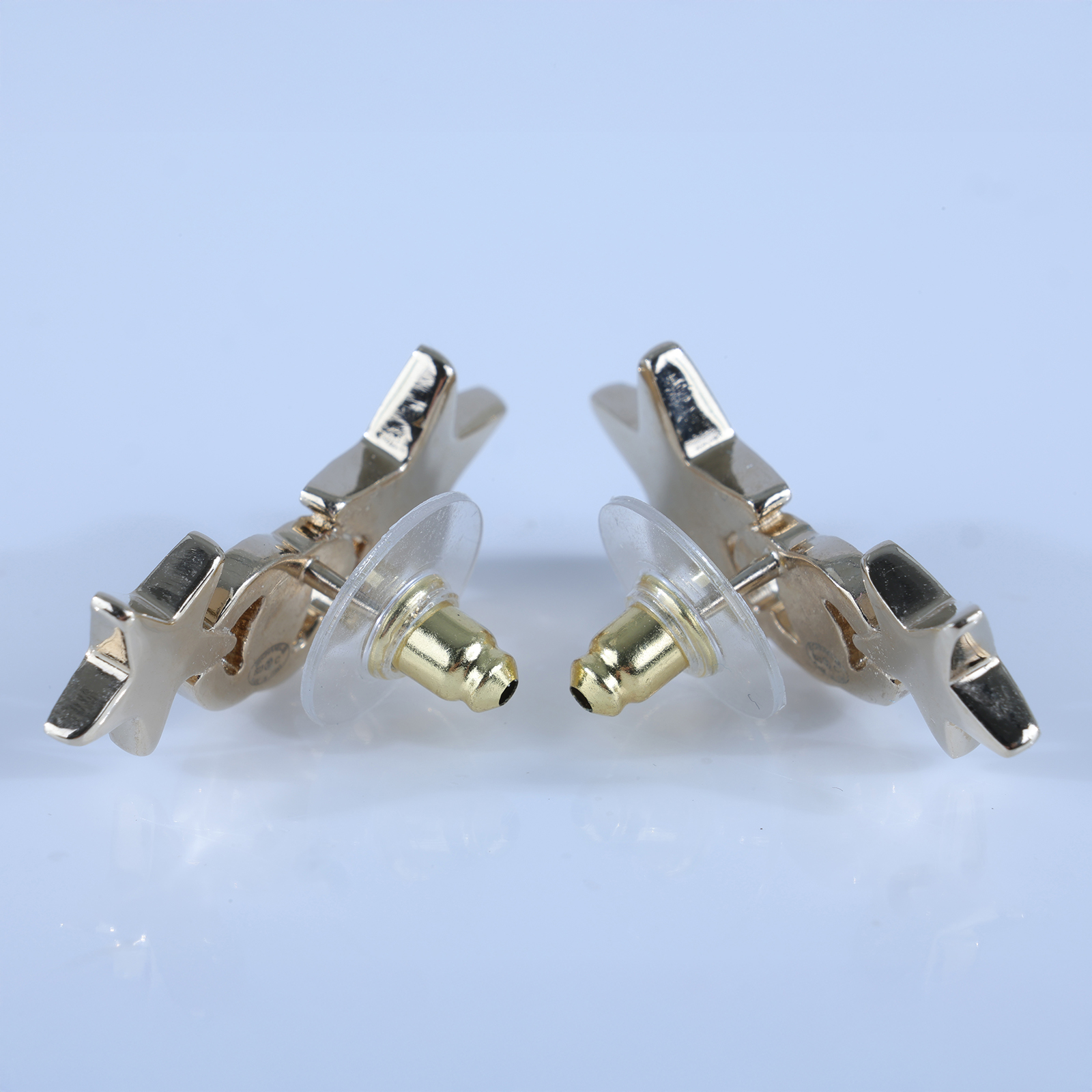 香奈兒 CHANEL CC LOGO 耳環 耳釘 B23 C 雙C星星耳環 無附屬品