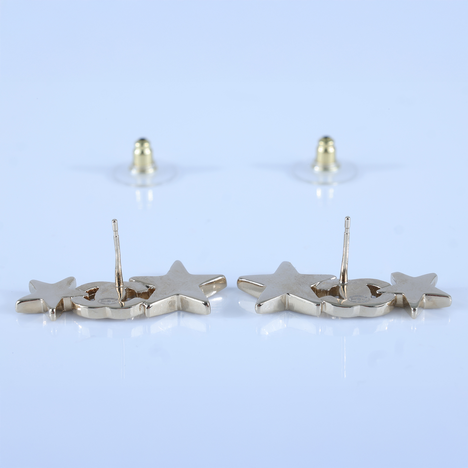 香奈兒 CHANEL CC LOGO 耳環 耳釘 B23 C 雙C星星耳環 無附屬品