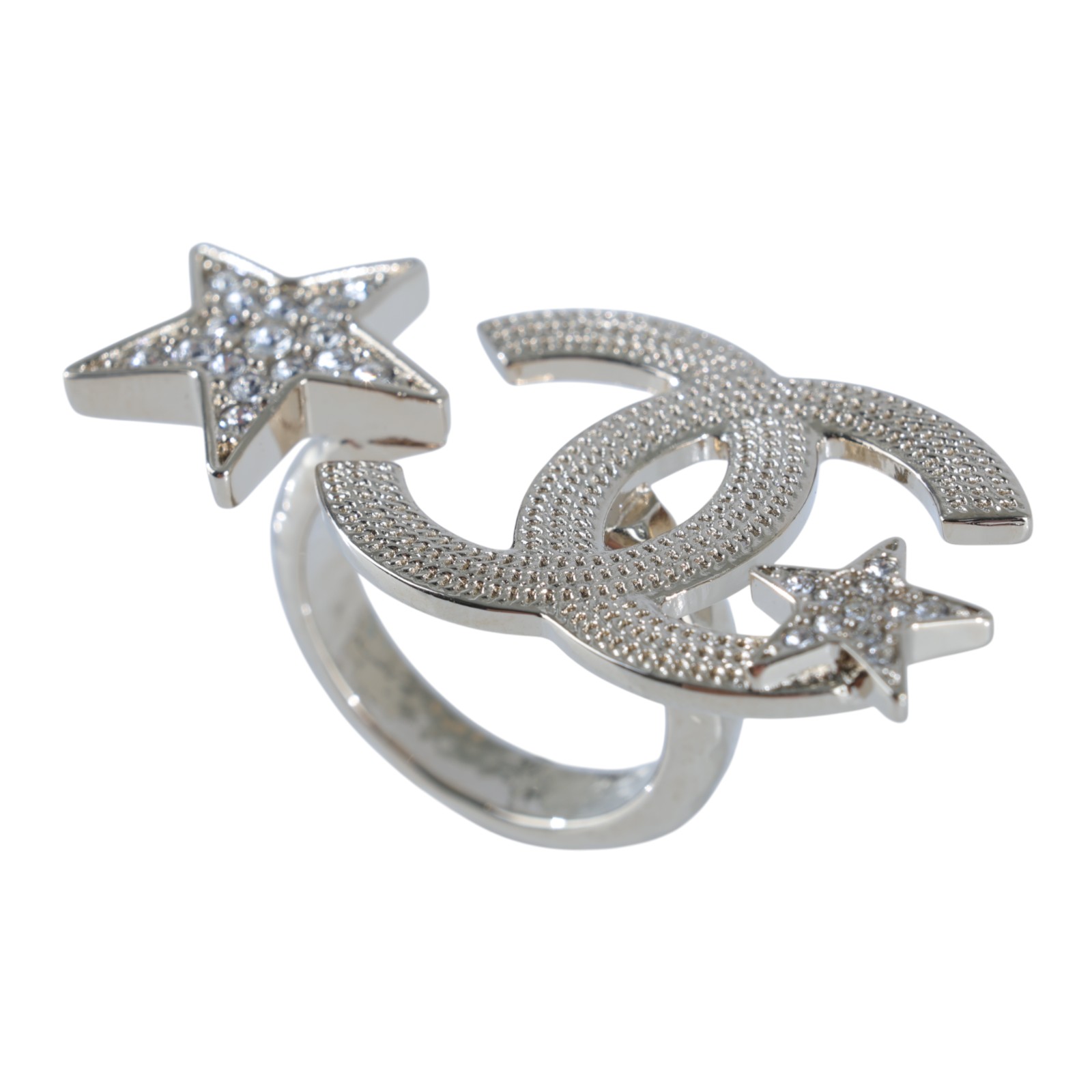 香奈兒 CHANEL CC LOGO 戒指 B23 B 淡金大雙C星星戒指 無附屬品