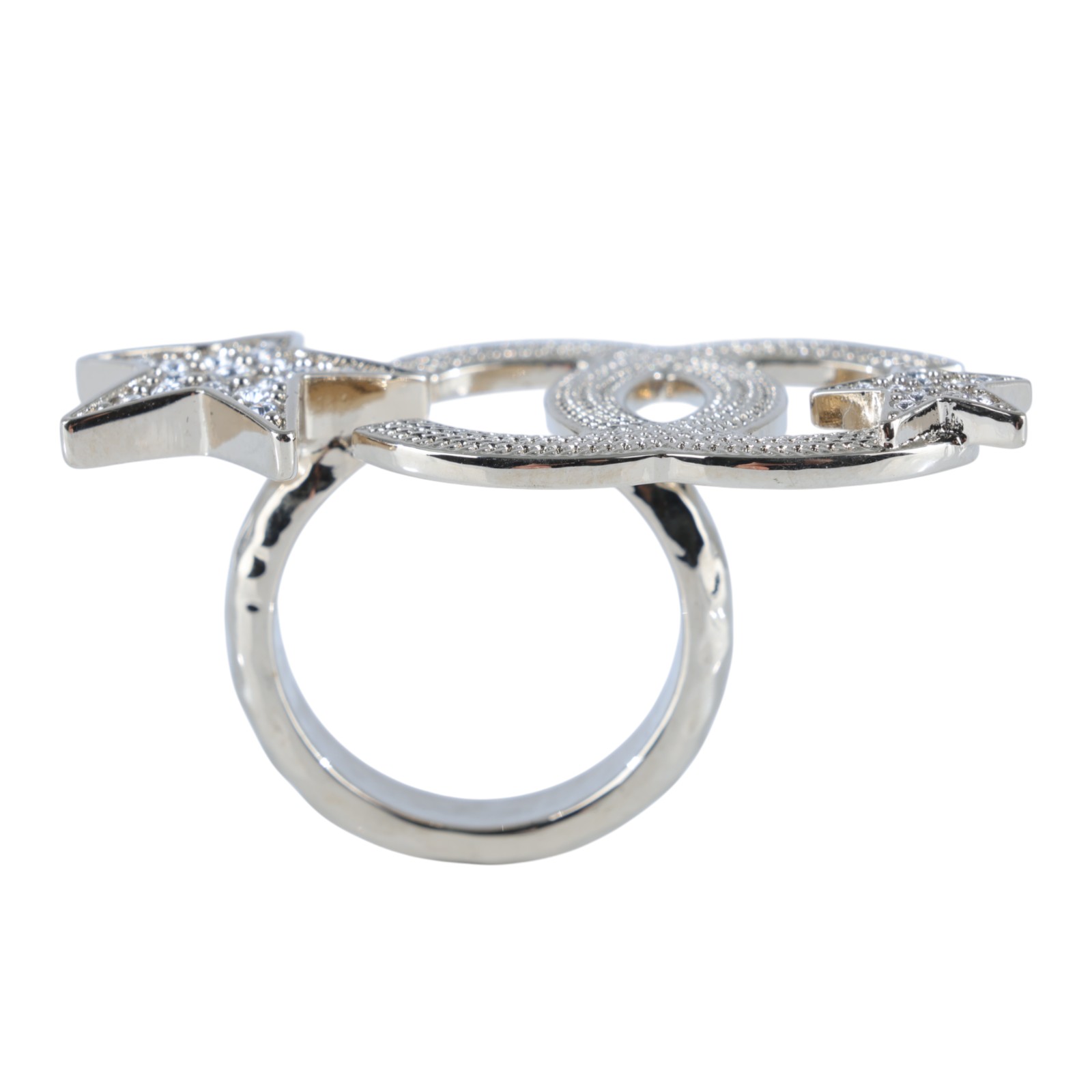 香奈兒 CHANEL CC LOGO 戒指 B23 B 淡金大雙C星星戒指 無附屬品