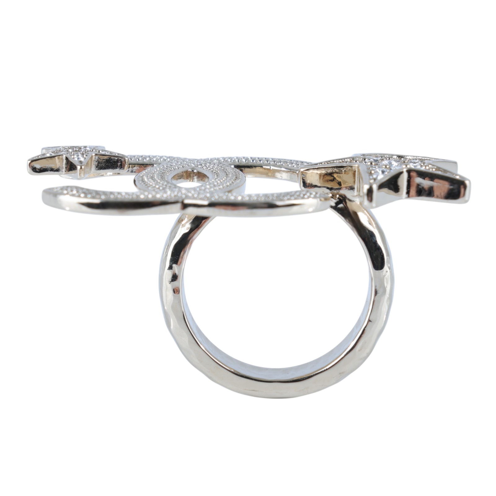 香奈兒 CHANEL CC LOGO 戒指 B23 B 淡金大雙C星星戒指 無附屬品