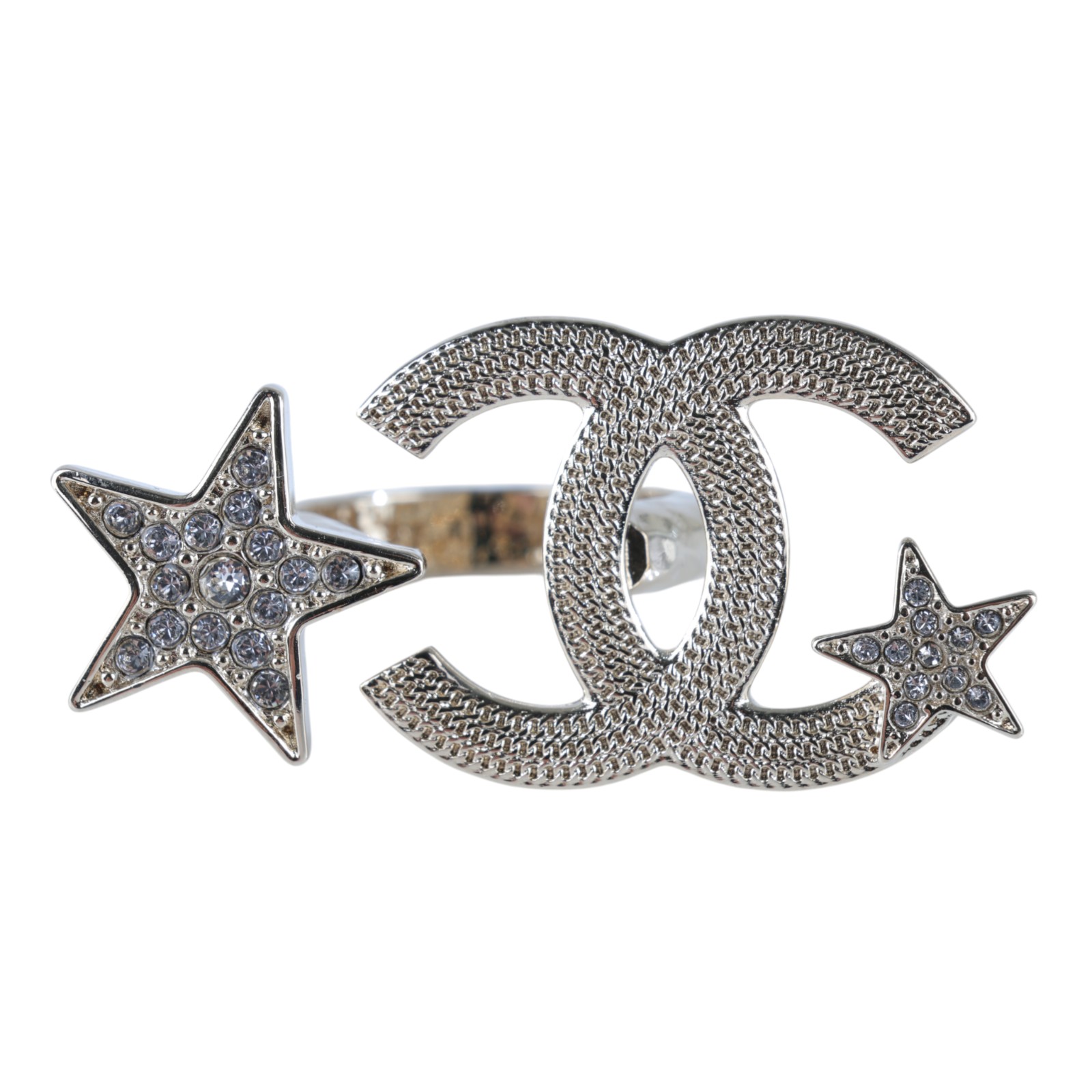 香奈兒 CHANEL CC LOGO 戒指 B23 B 淡金大雙C星星戒指 無附屬品