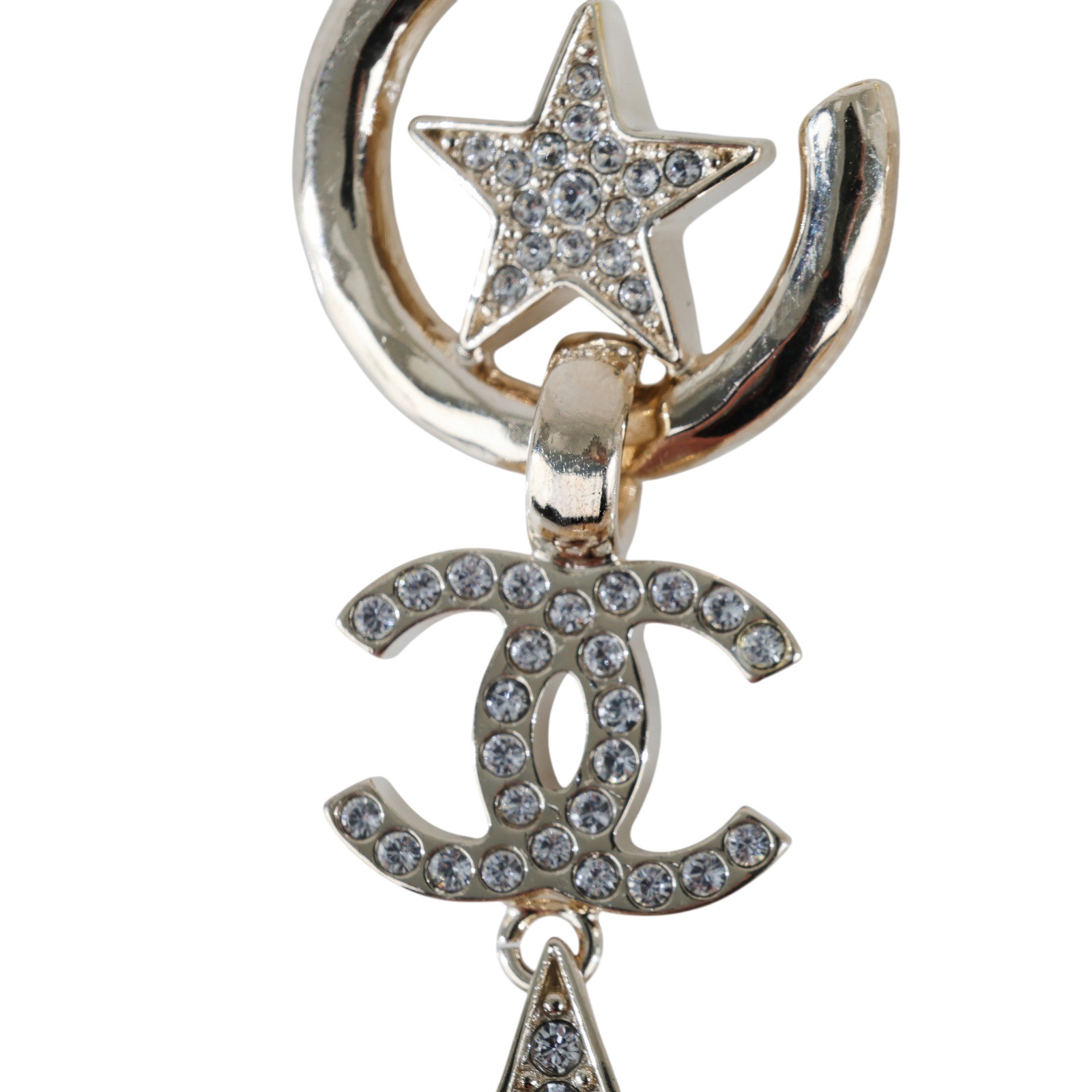 香奈兒 CHANEL CC LOGO 耳環 耳釘 B23 B 淡金垂墜星星耳環 無附屬品