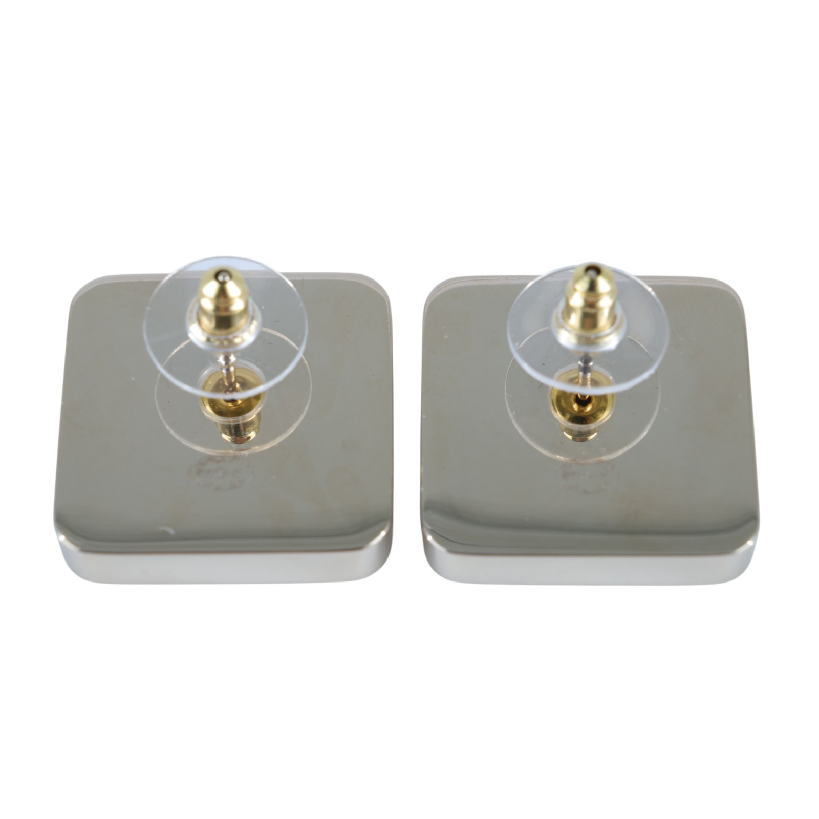 香奈兒 CHANEL CC LOGO 耳環 耳釘 B23 C 藍方形雙C耳環 無附屬品